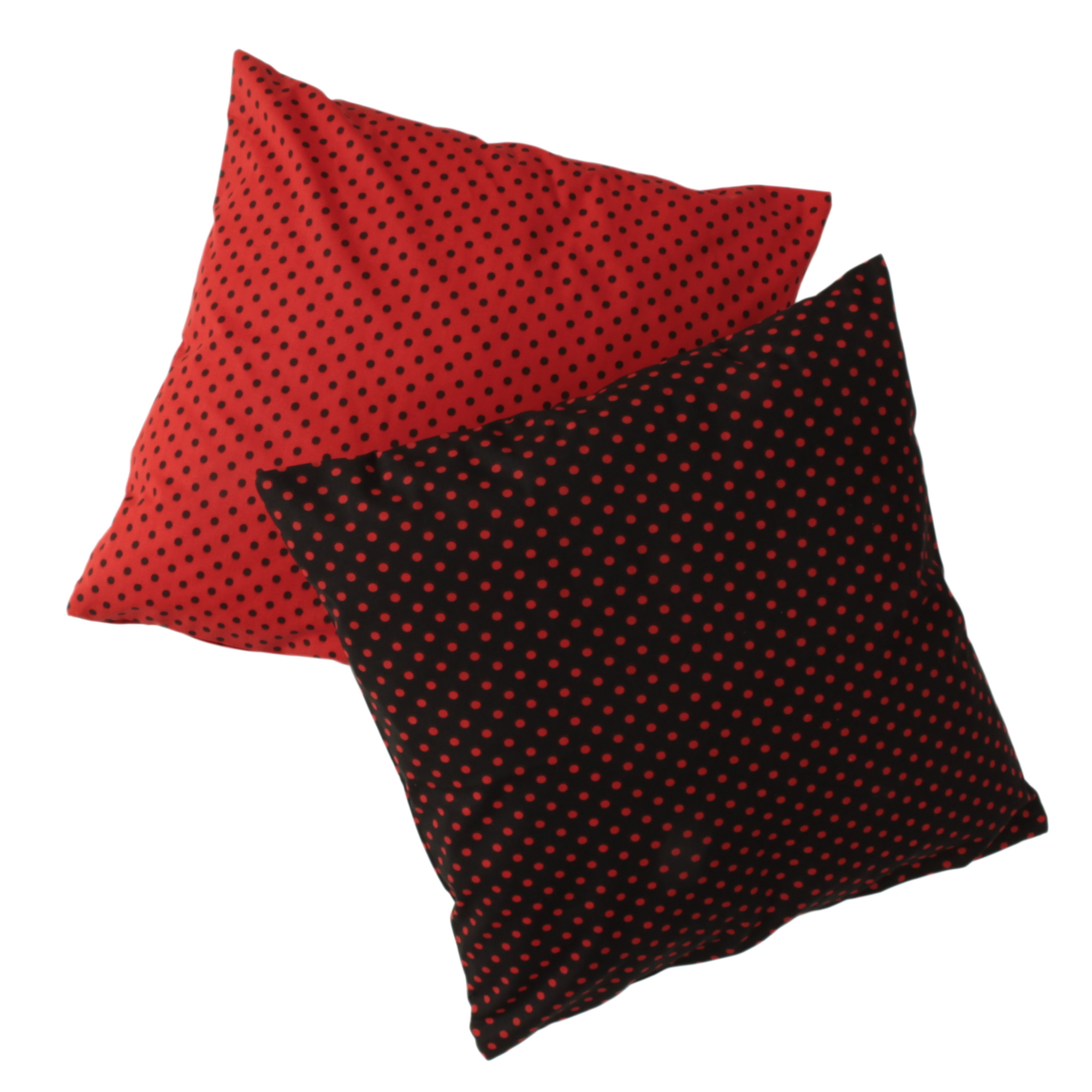 Kissenbezug 40x40 cm Punkte 5 mm Rot auf Schwarz