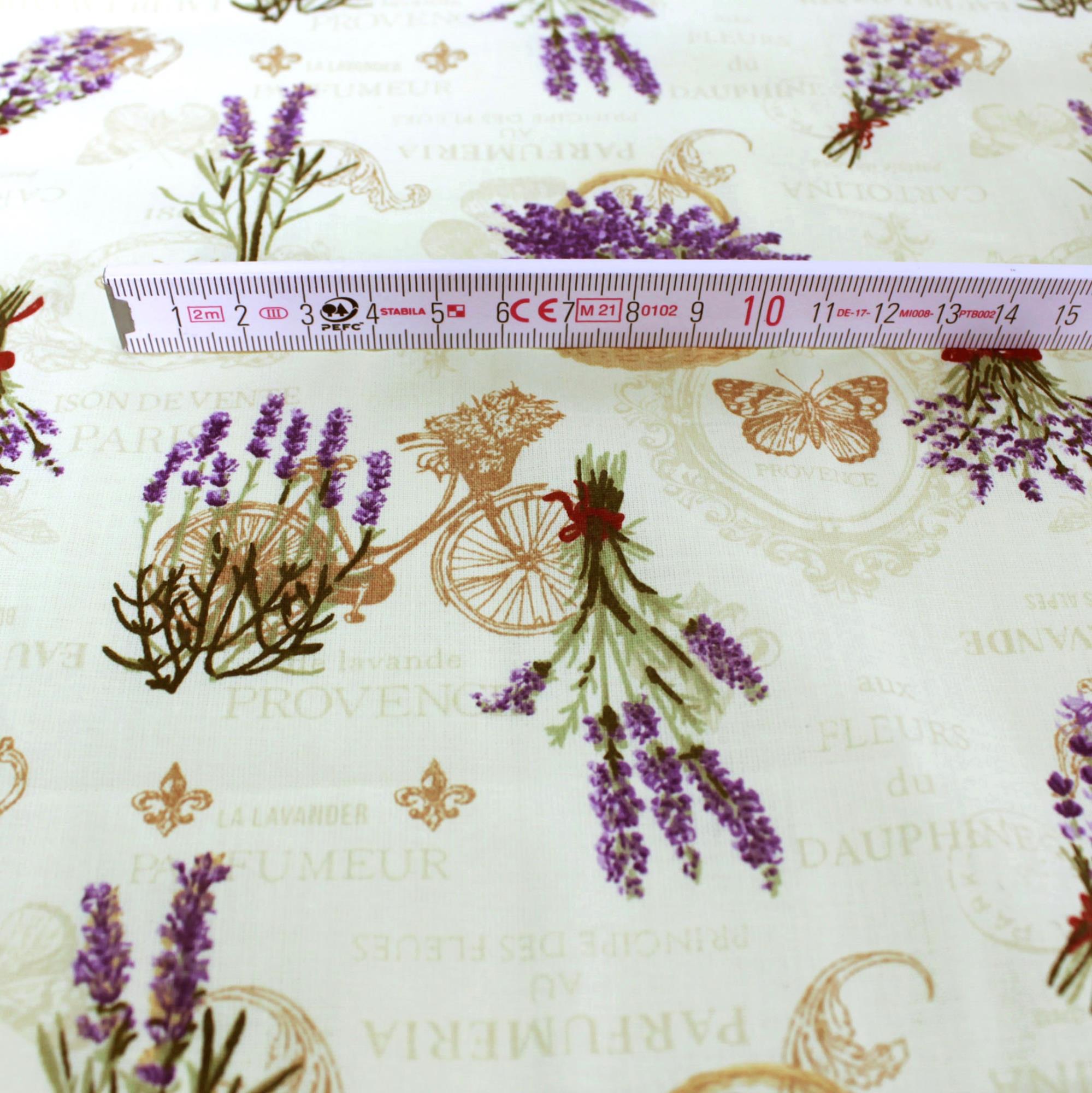 Stoff Meterware Provence Lavendel Baumwolle