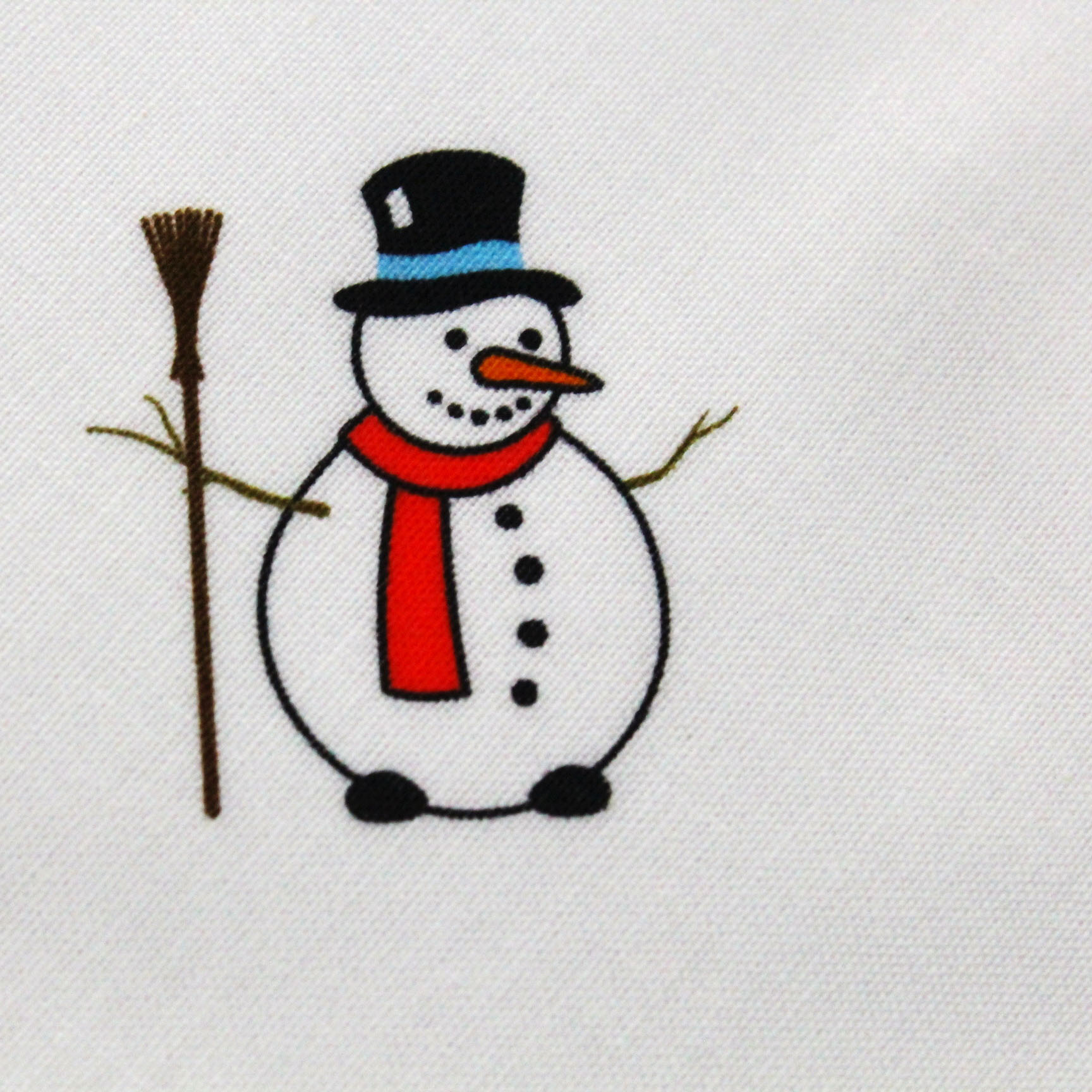 Stoff Meterware Schneemann auf Weiß Baumwolle