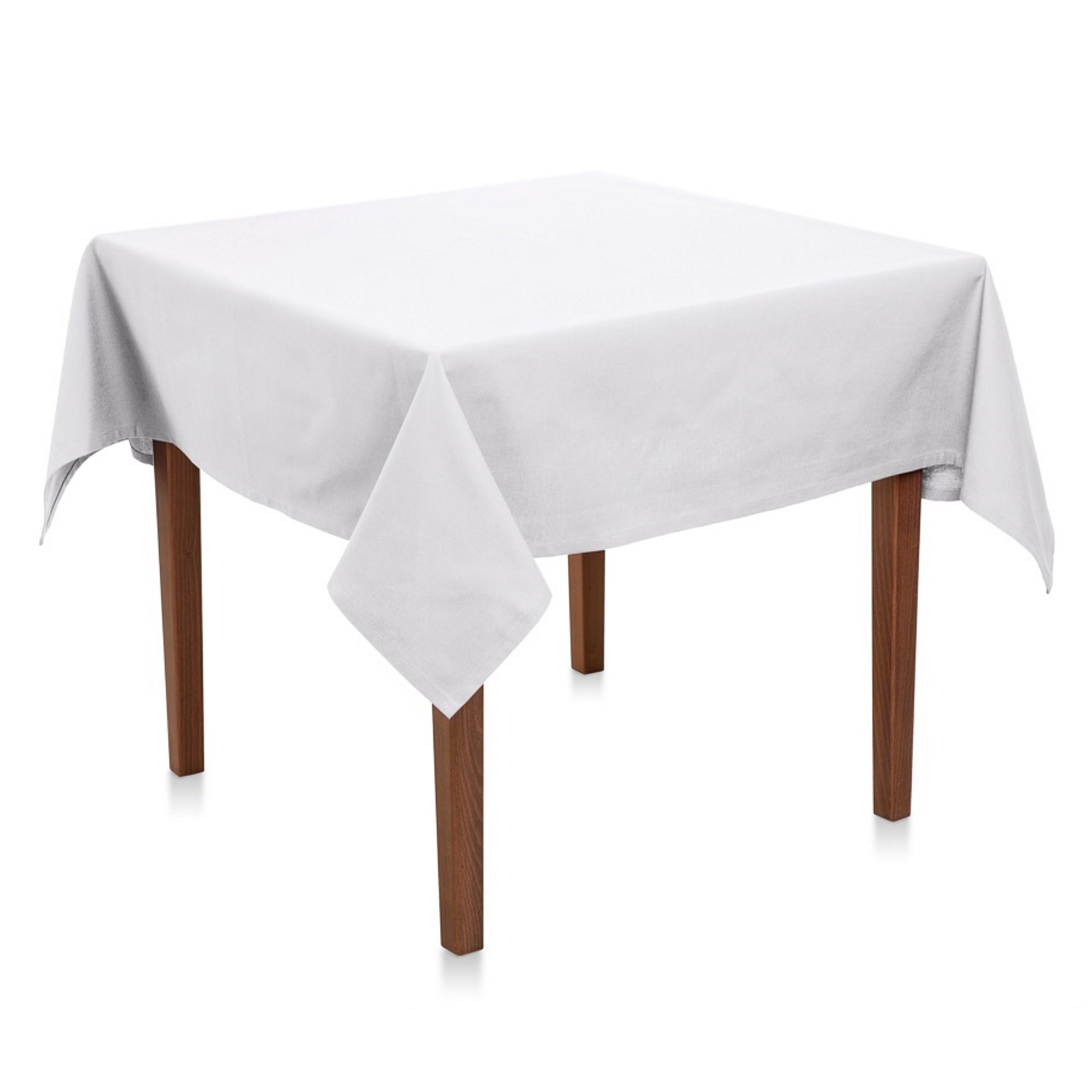 Tischdecke Uni Baumwolle - Weiß/130x190 cm
