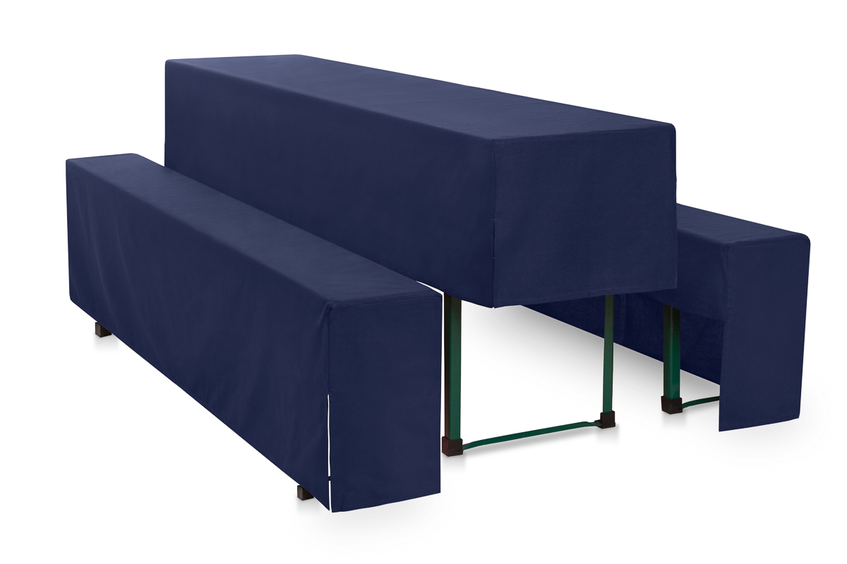 Hussen-Set halblang Polyester-Marine Blau/200x50+2x200x25