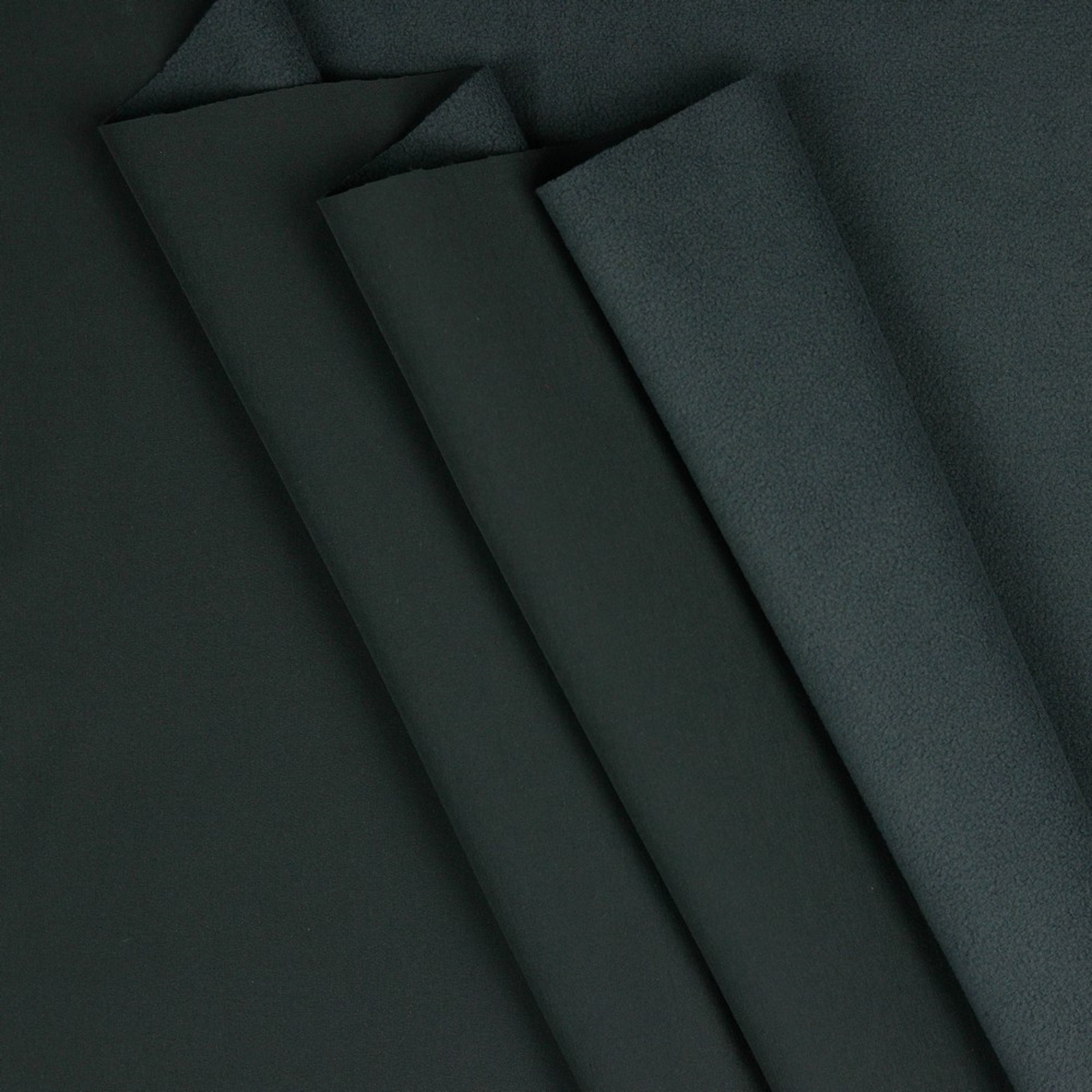 Stoff Meterware Uni Dunkel Grau Softshell