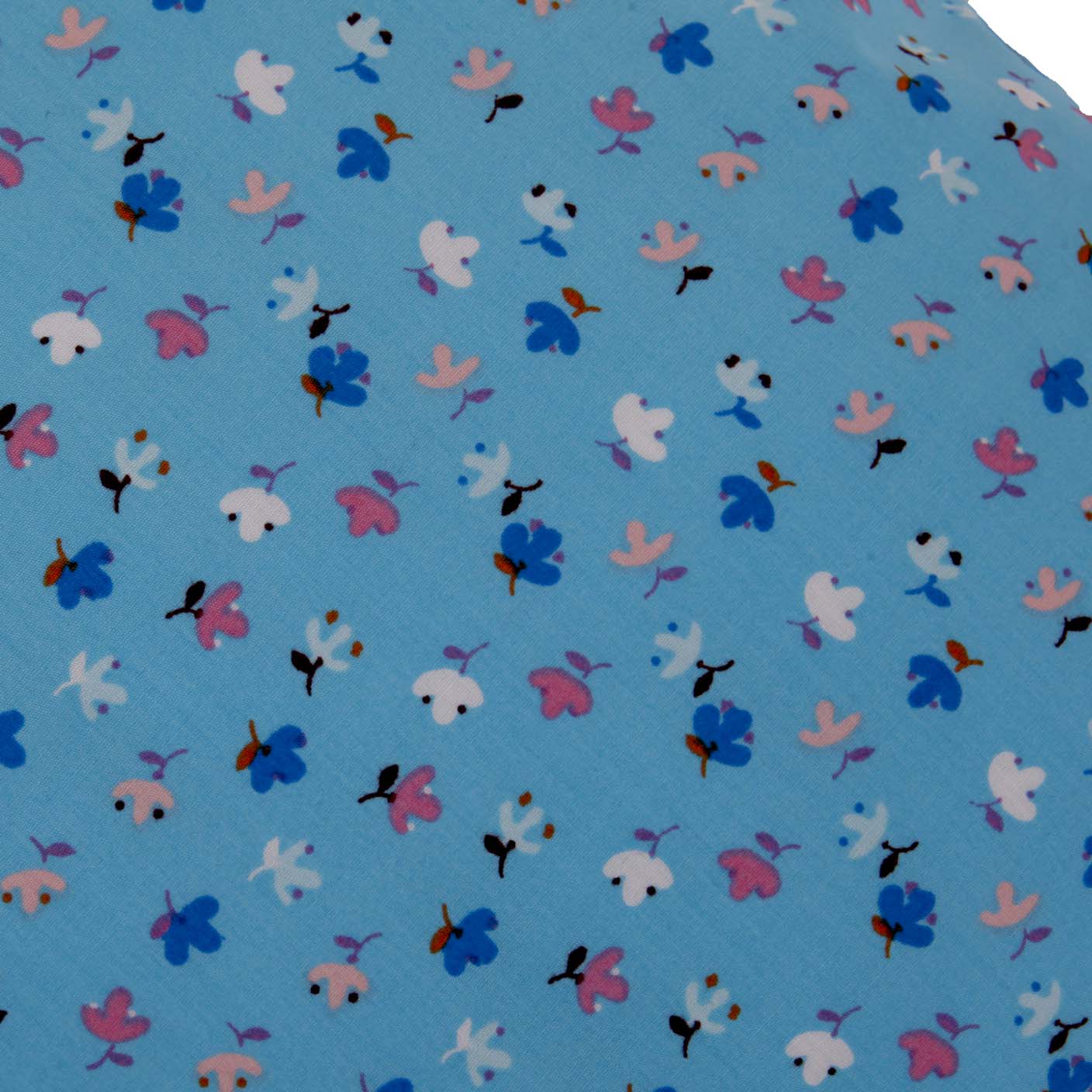 Kissenbezug 40x40 cm Bunte Blumen Blau