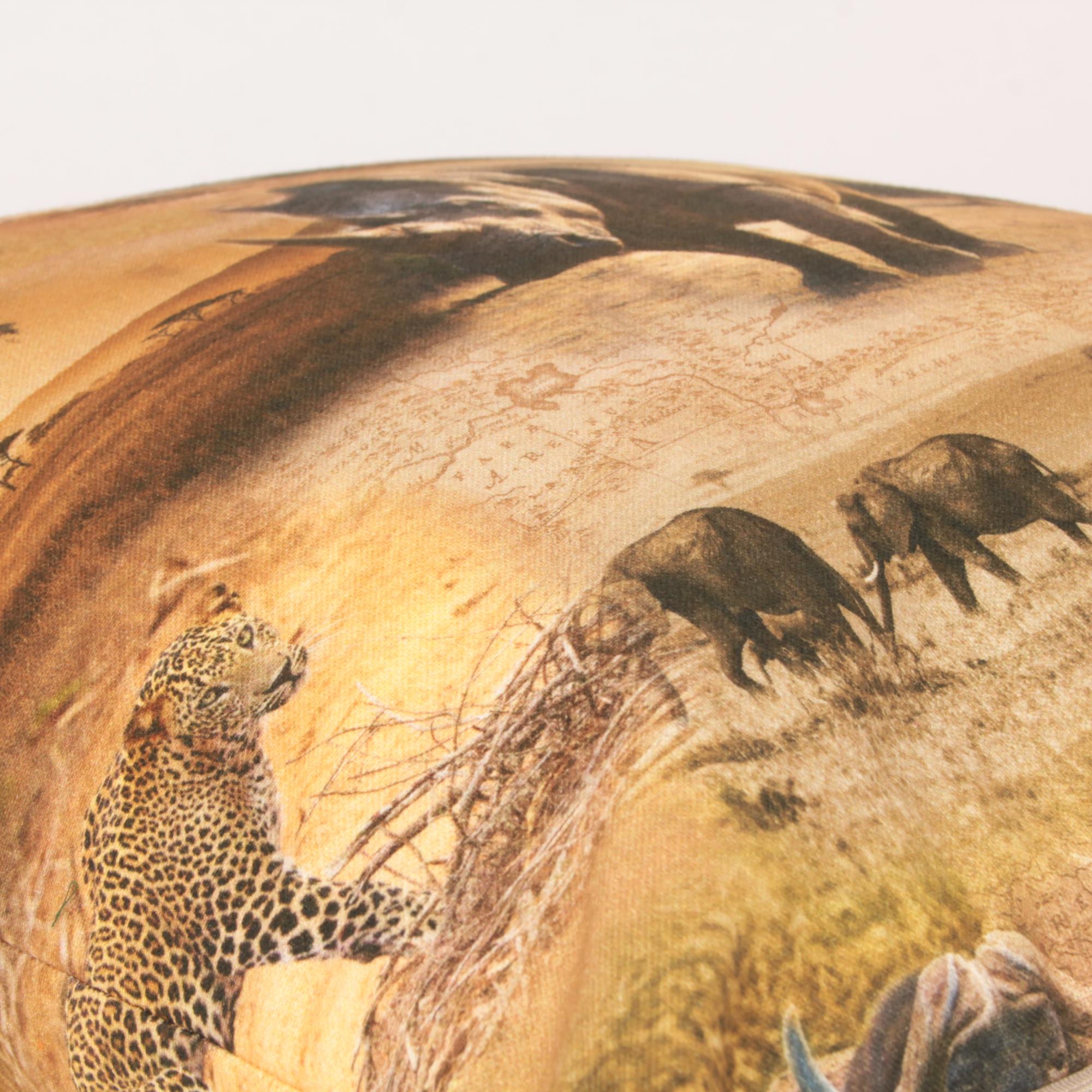 Kissenbezug 50x50 cm Afrika Safari Tiere Half Panama