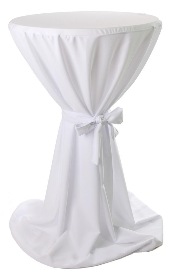 Stehtischhusse Weiß Baumwolle Linon-60 - 65 cm