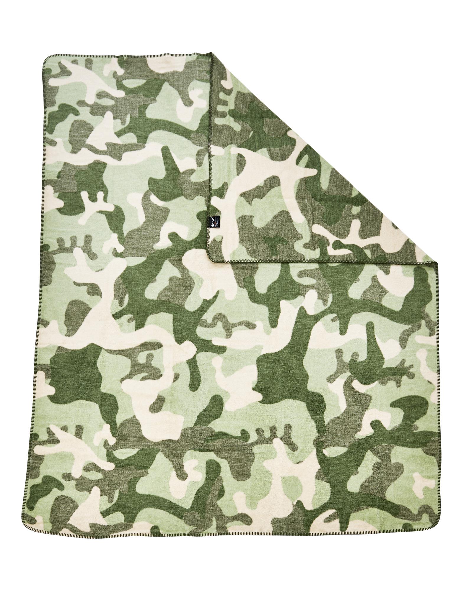 Kuscheldecke Camouflage Khaki 150x200 cm Baumwolle