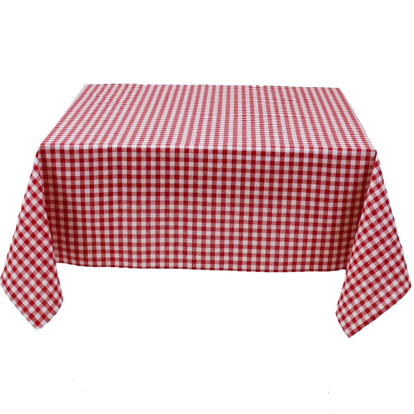 Tischdecke Karo 1x1 cm Rot Baumwolle-100x100 cm