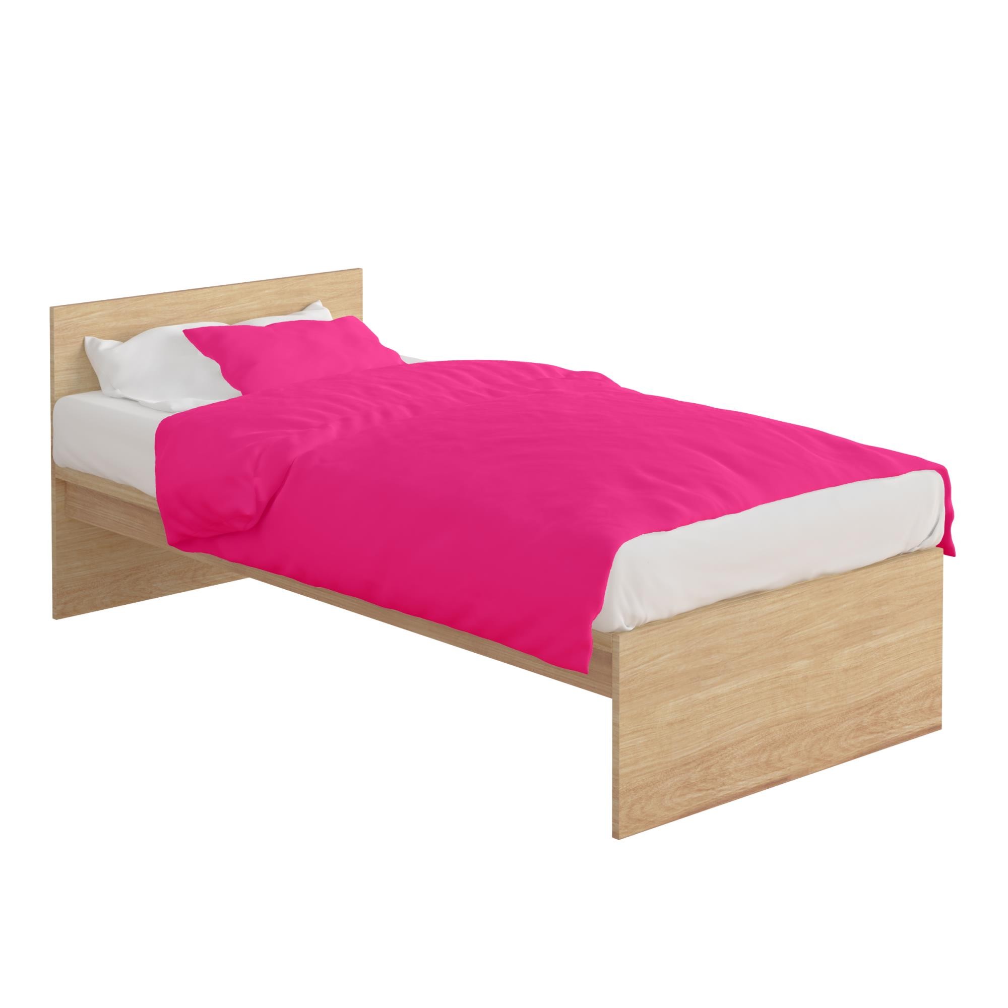 Bettwäsche Uni Pink Baumwolle Linon-140x200 cm + 70x90 cm