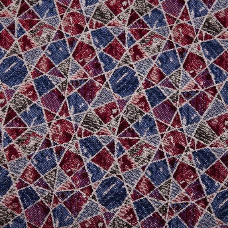 Stoff Meterware Mosaik Rot Blau
