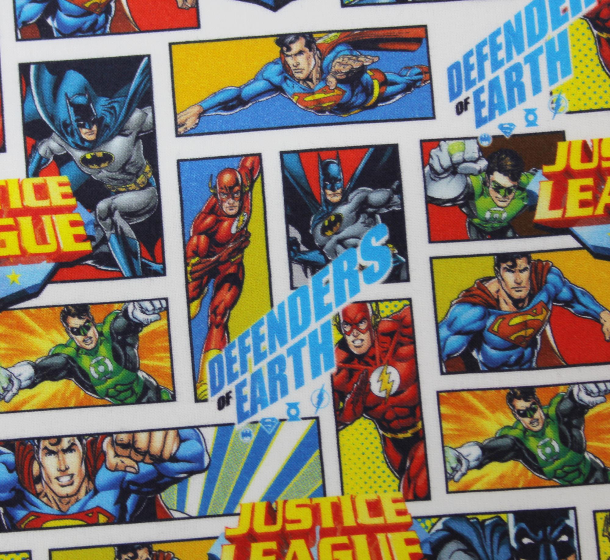 Stoff Meterware Superhelden Justice League Popeline Baumwolle