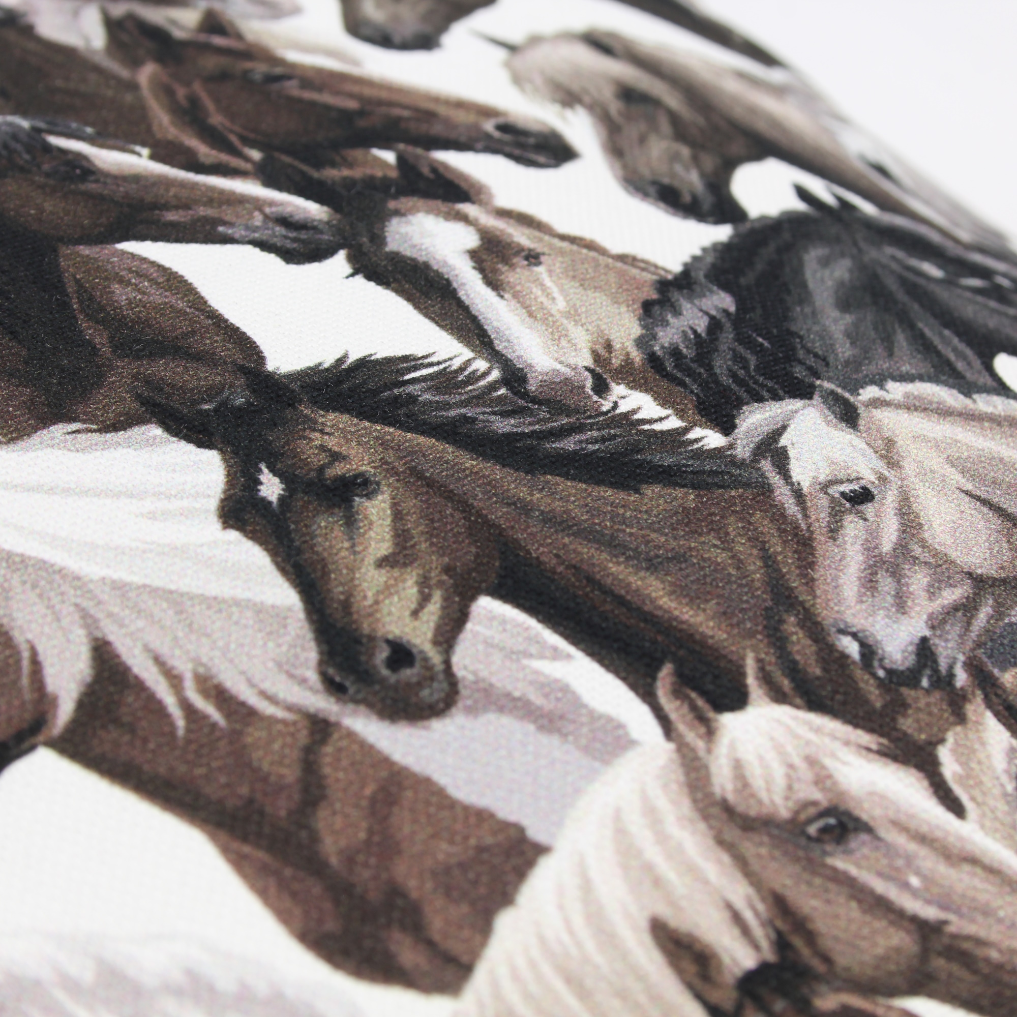 Kissenbezug 30x30 cm Alle Pferde Schwarz-Weiß Canvas