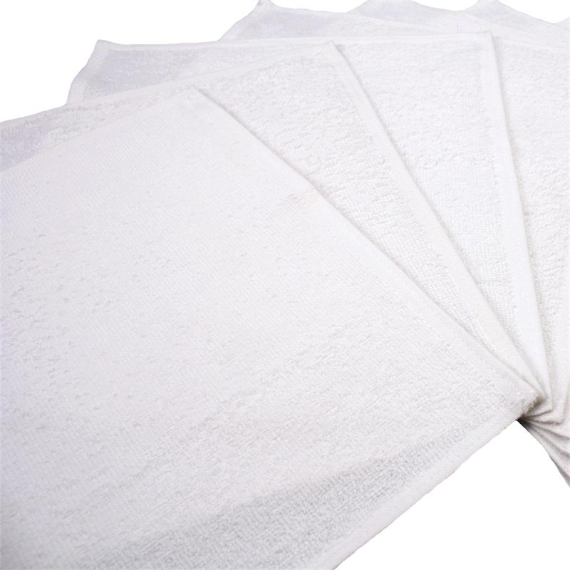 Seiftuch 30x30 cm Weiß 10er Pack Baumwolle Uni-Walk-Frottee