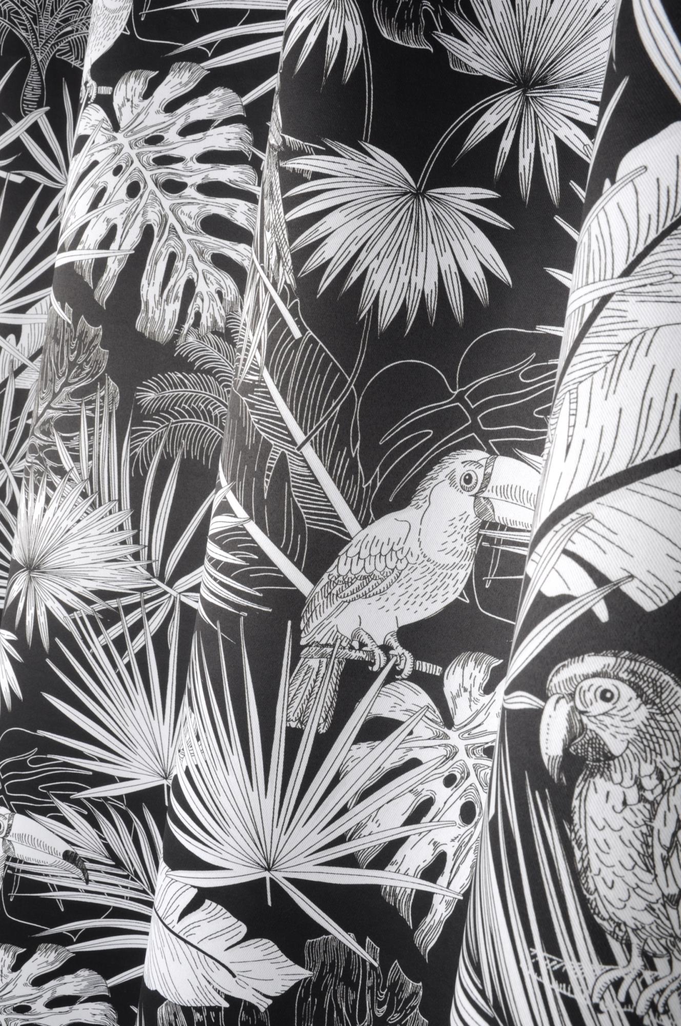 Vorhang 135x260 cm Brasil Palmenblätter schwarz weiß