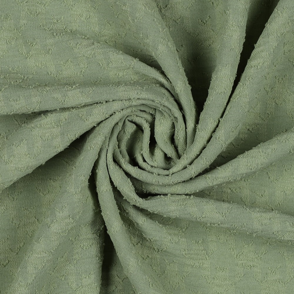 Stoff Meterware Dobby Grafisch Grün Jacquard Polyester