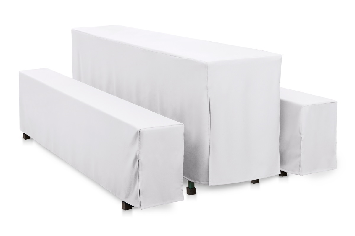 Hussen-Set bodenlang Baumwolle Canvas-Weiß/200x50 cm