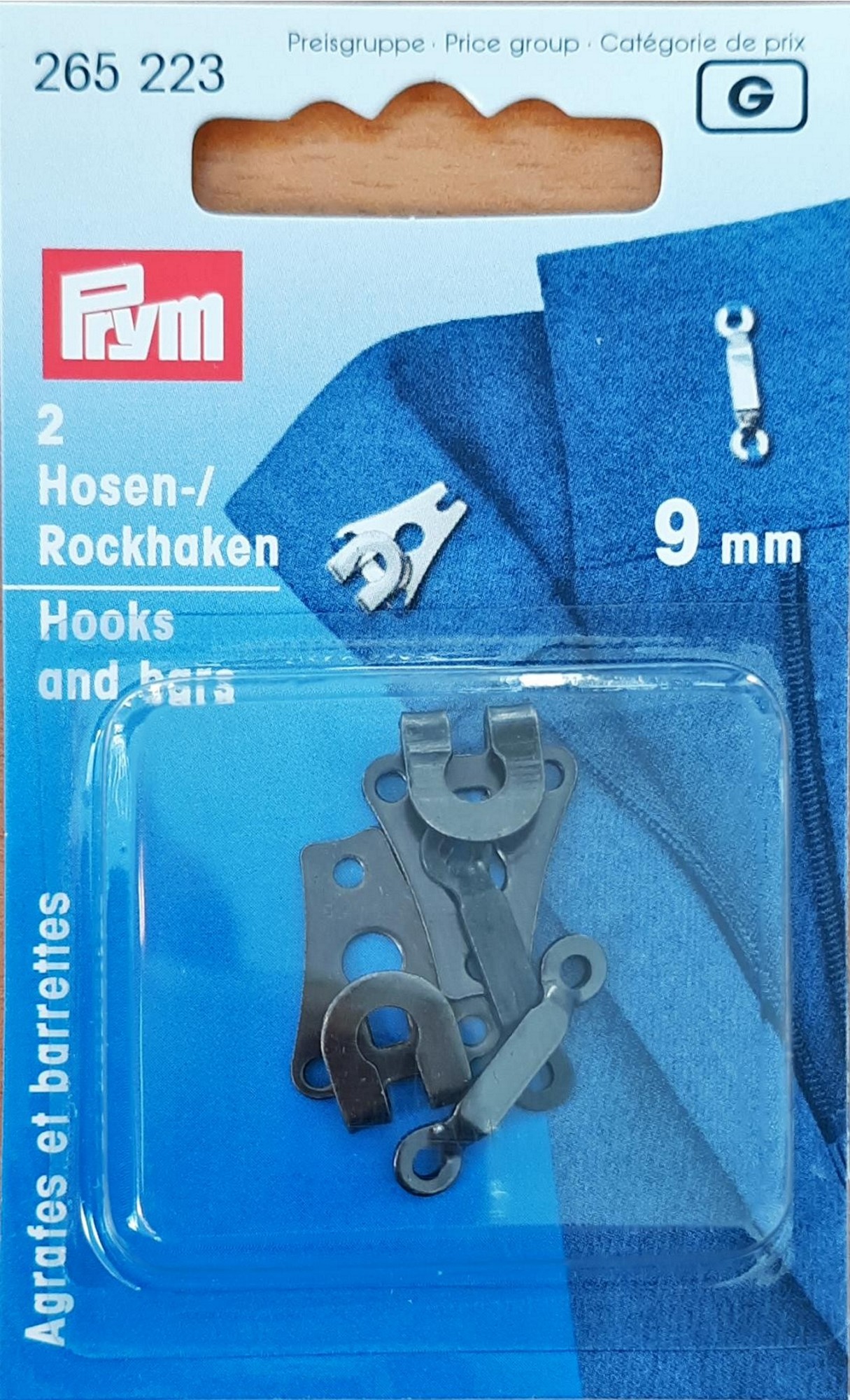 Hosen/Rockhaken und Stege ST 9 mm schwarz