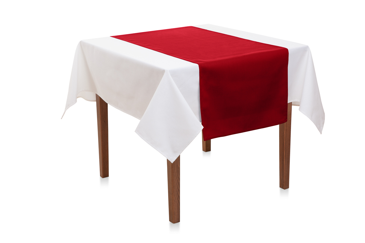Tischläufer 45x145 cm Baumwolle Canvas-Bordeaux Rot