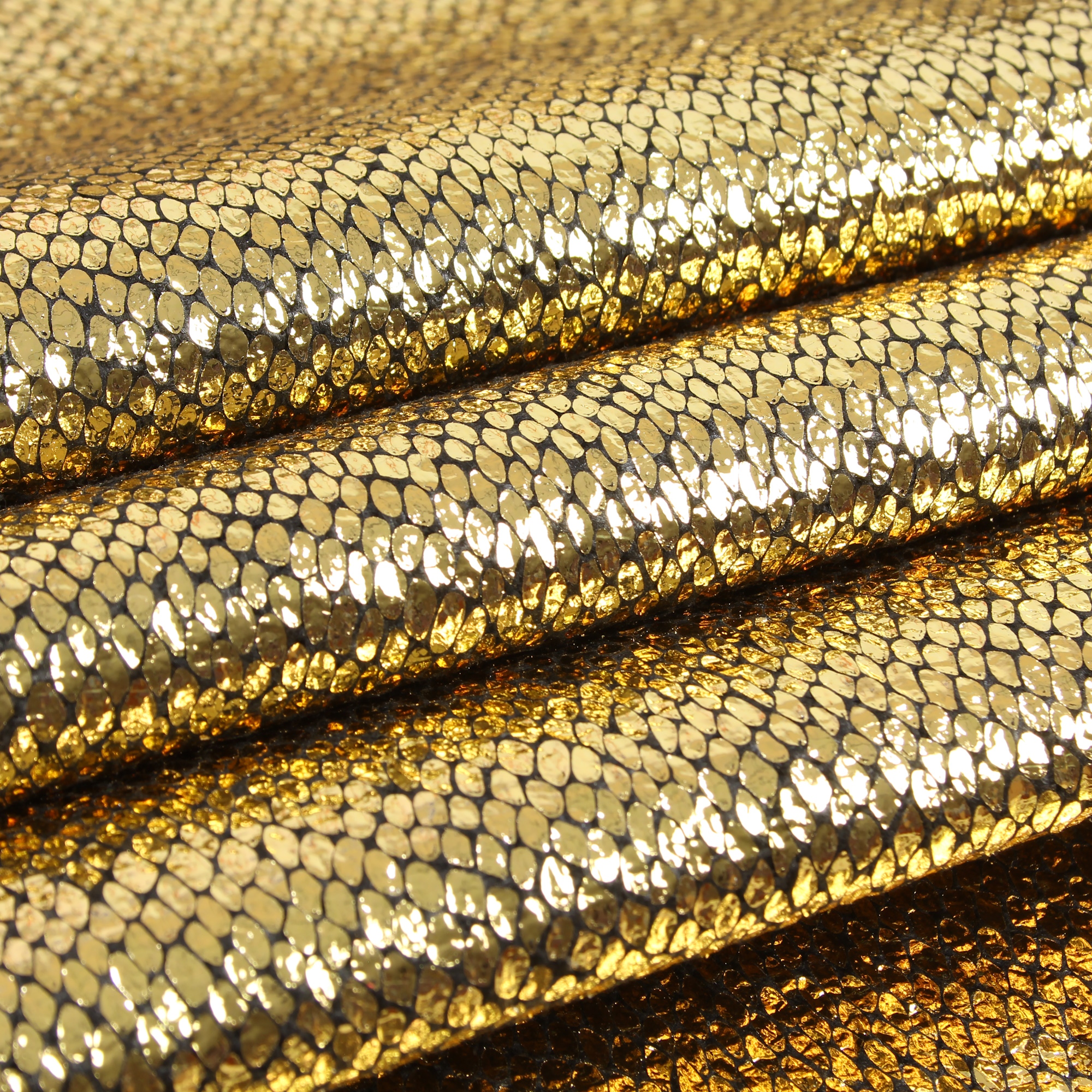 Stoff Meterware Schlangenoptik Gold Mischgewebe