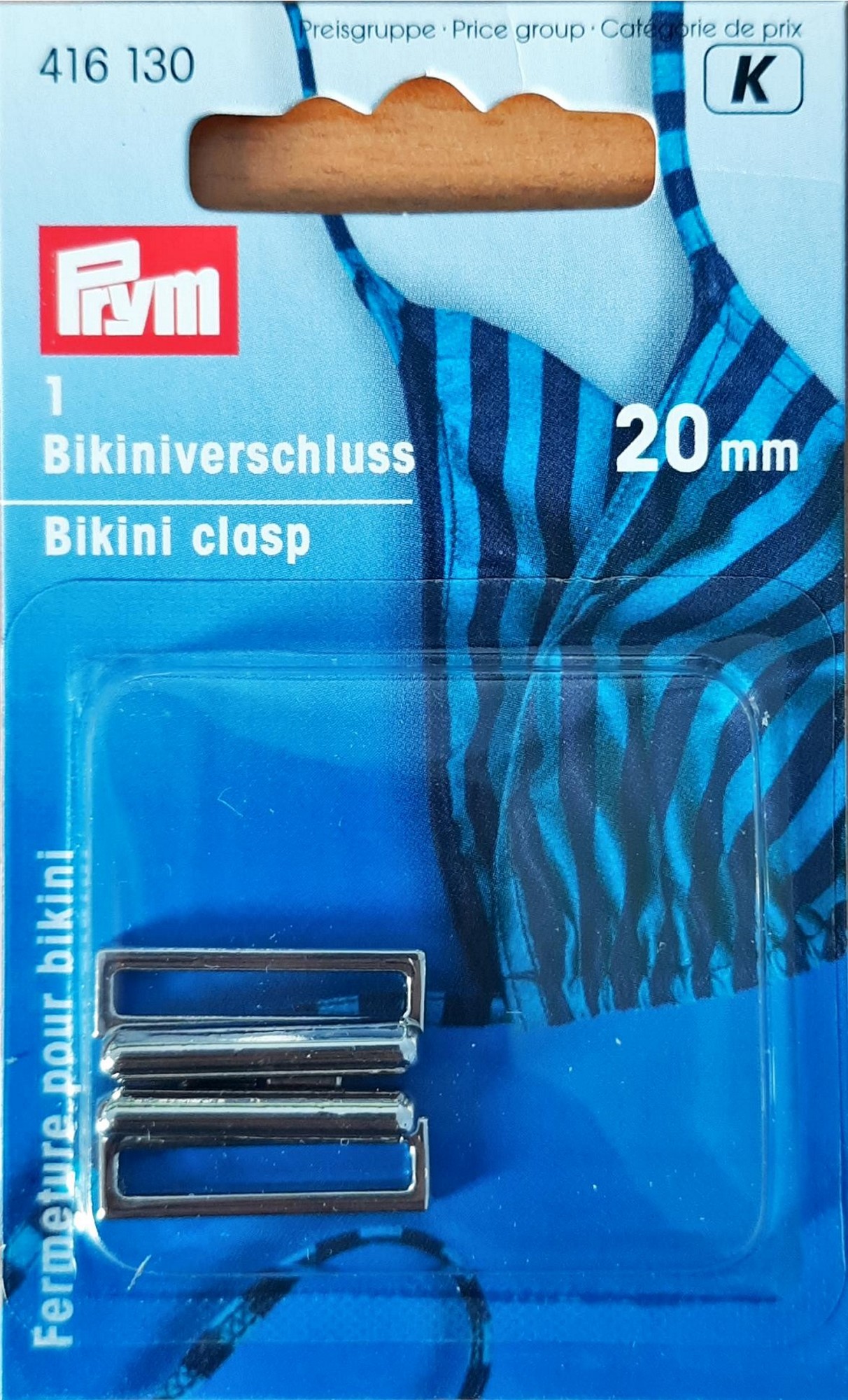 Bikini- und Gürtelverschlüsse MET 20 mm silberfarbig matt