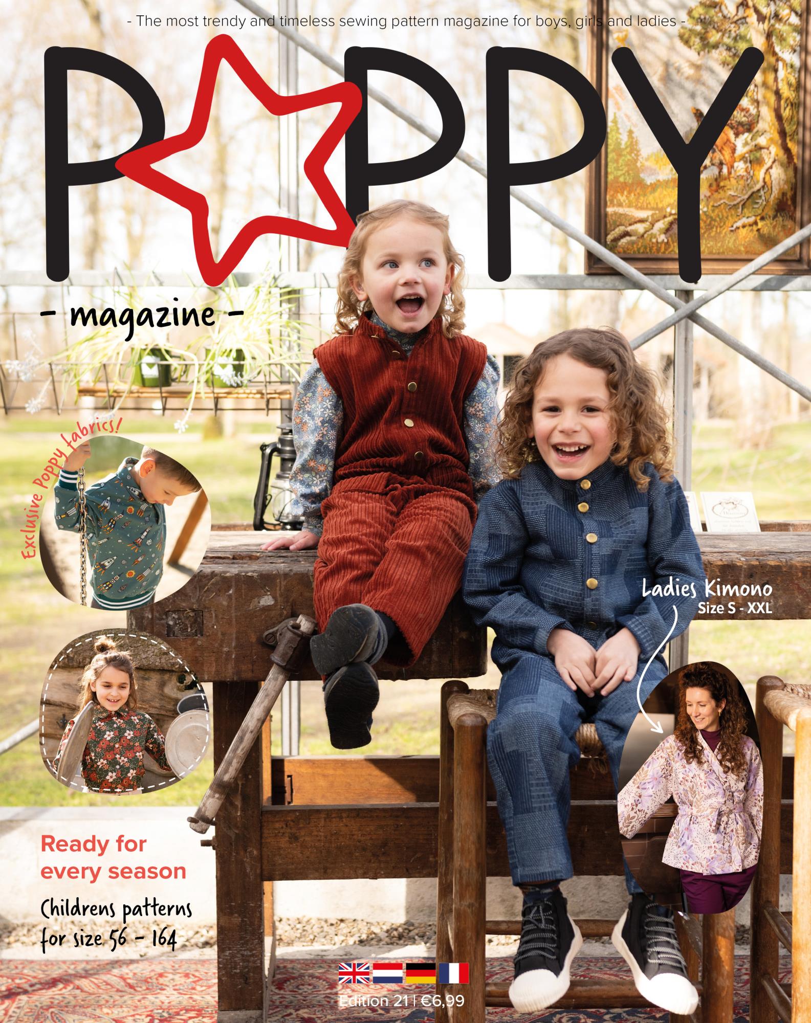 Poppy Zeitschrift mit Zuschnitt Bögen Edition 21