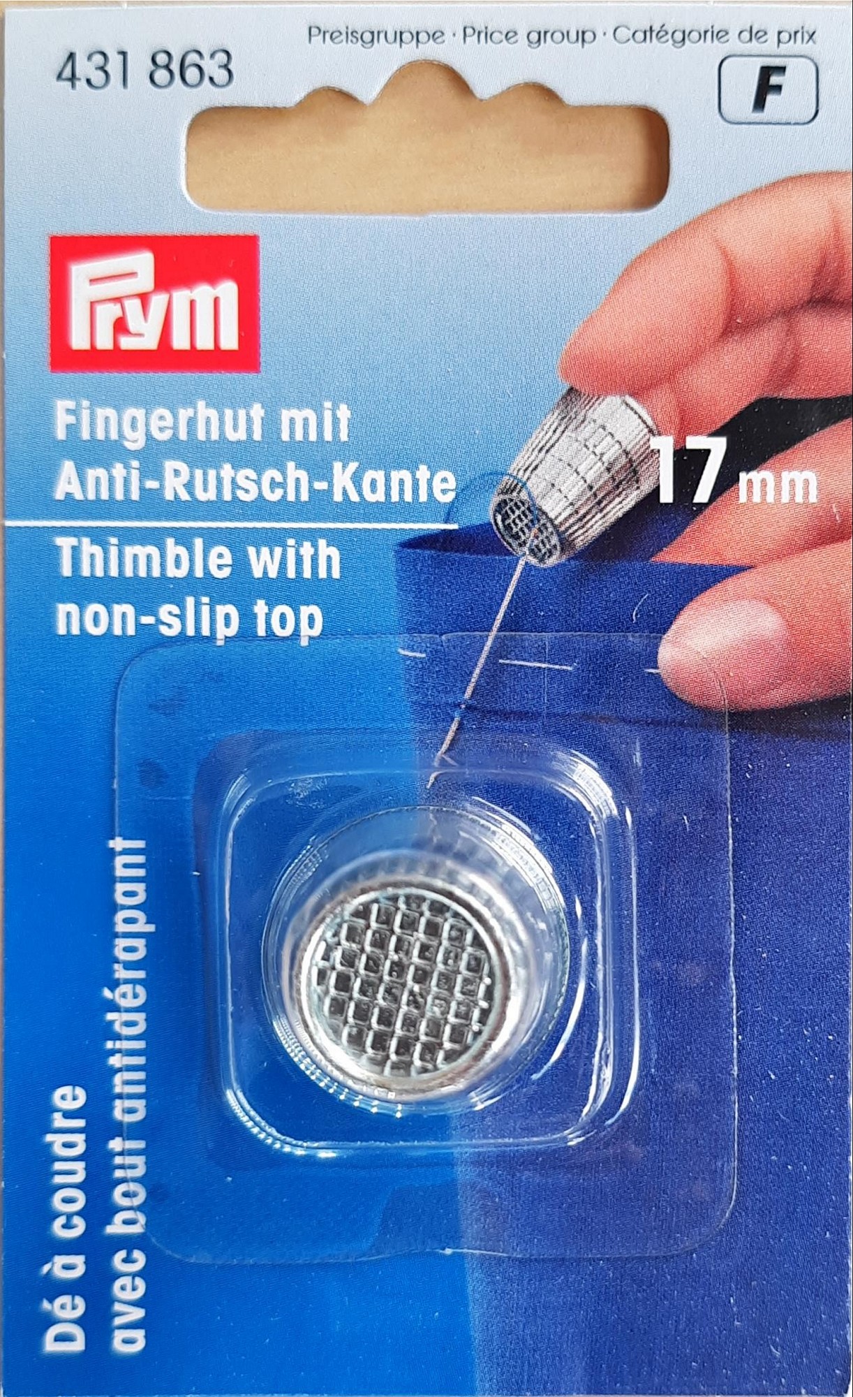 Fingerhut ZDG 17,0 mm silberfarbig