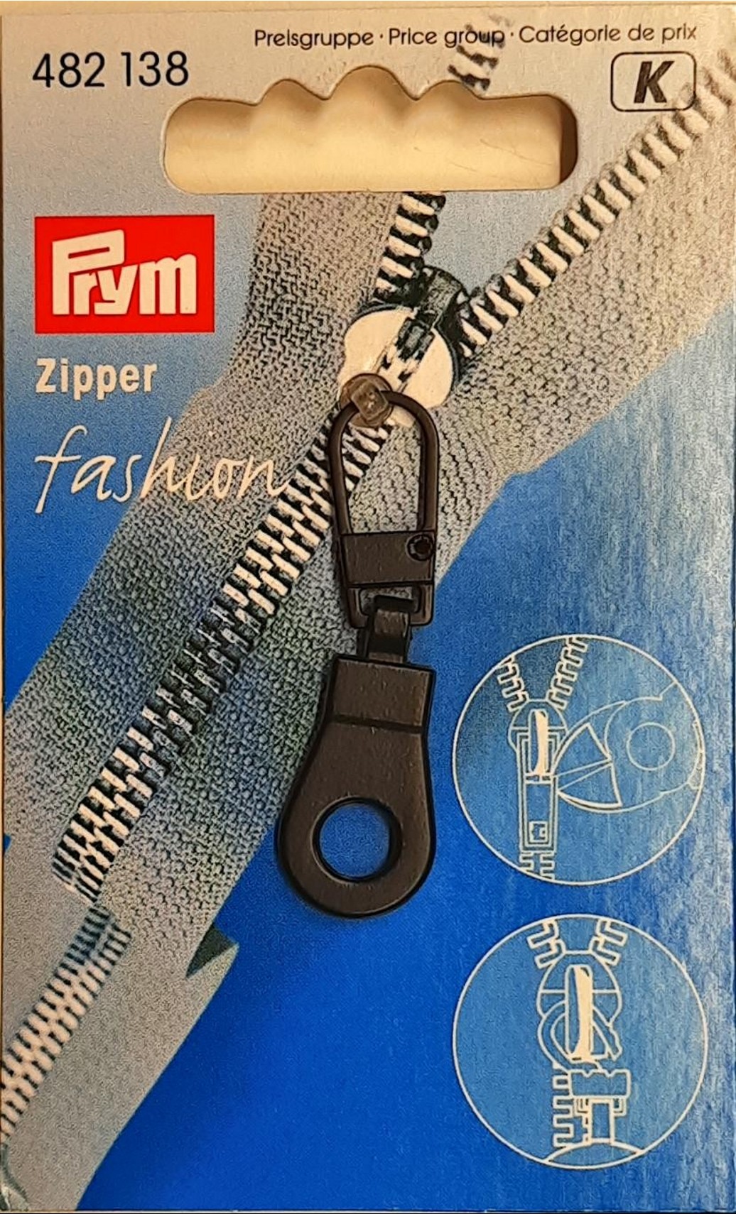 Fashion-Zipper Öse schwarz