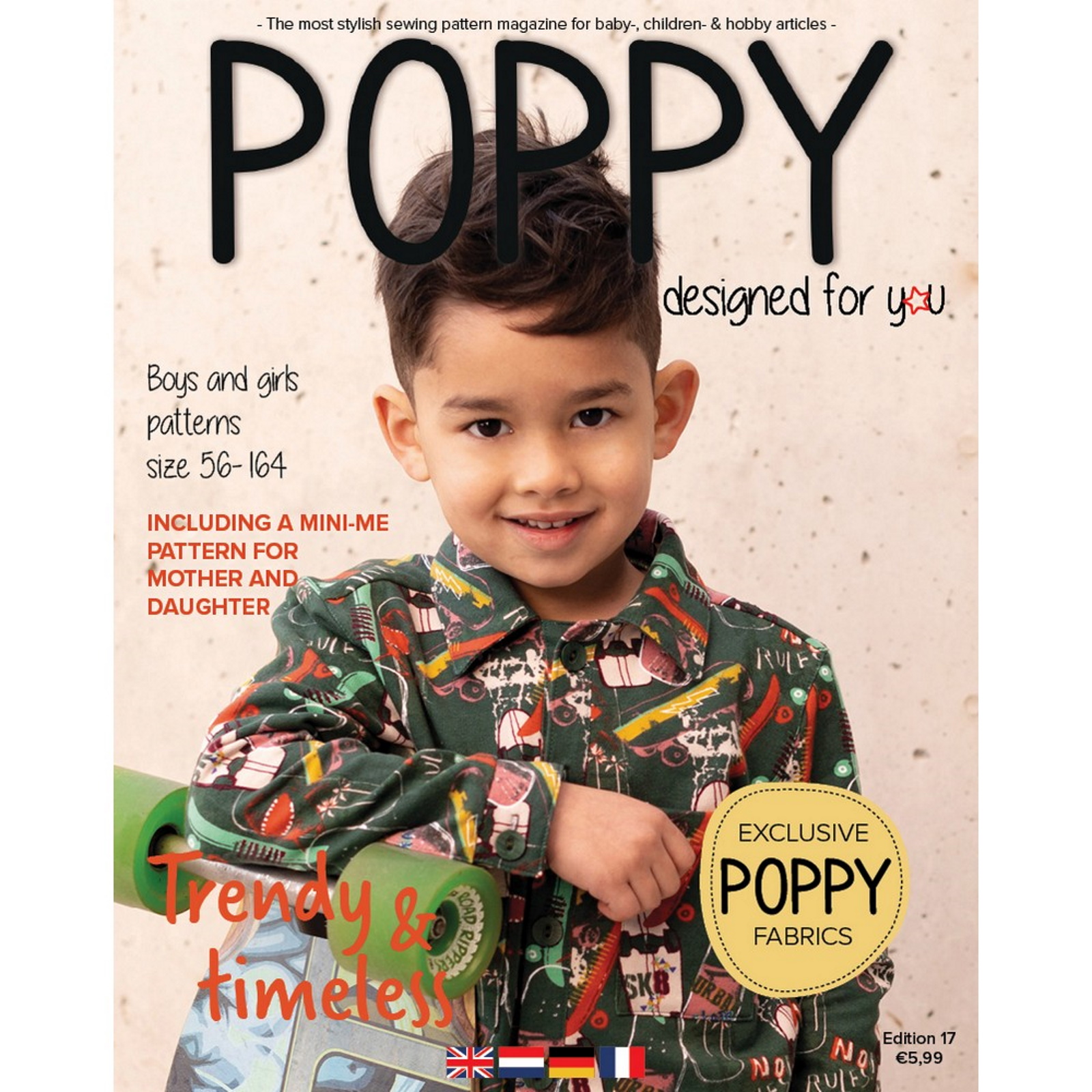 Poppy Zeitschrift mit Zuschnitt Bögen Edition 17