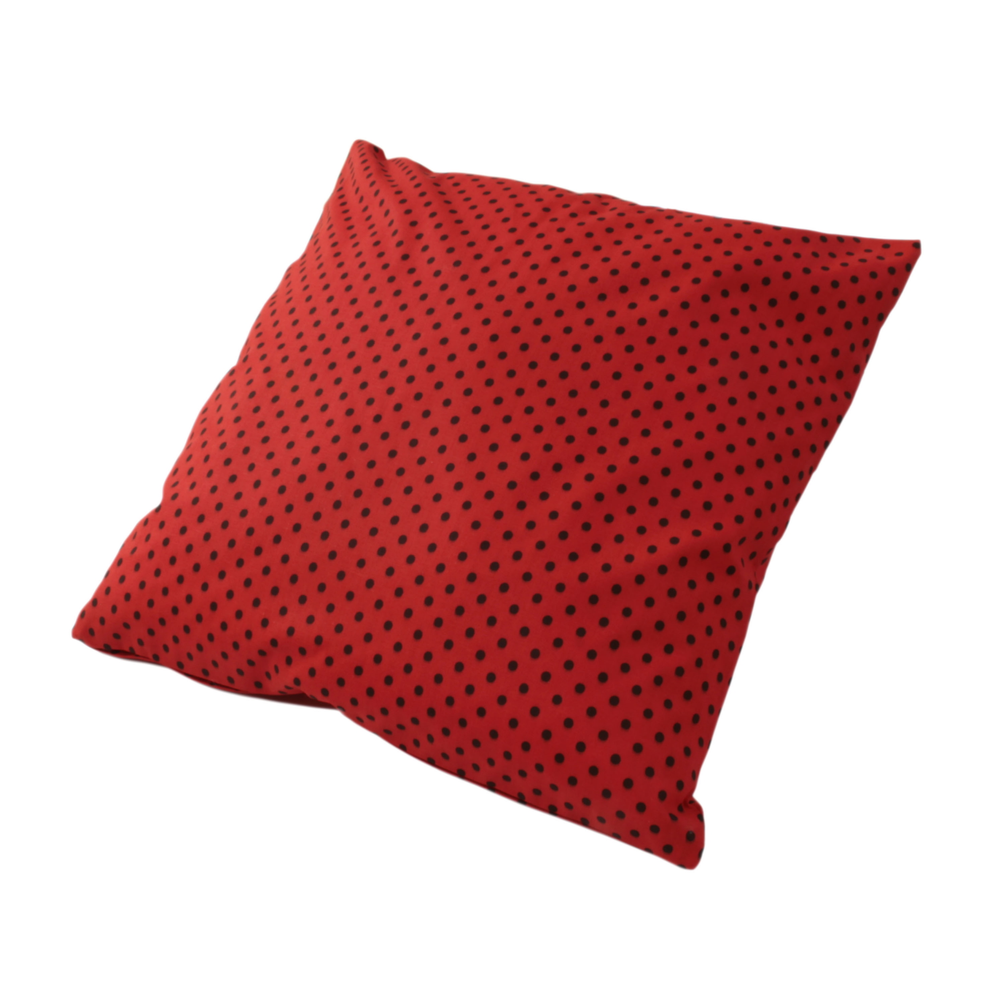 Kissenbezug 40x40 cm Punkte 5 mm Schwarz auf Rot