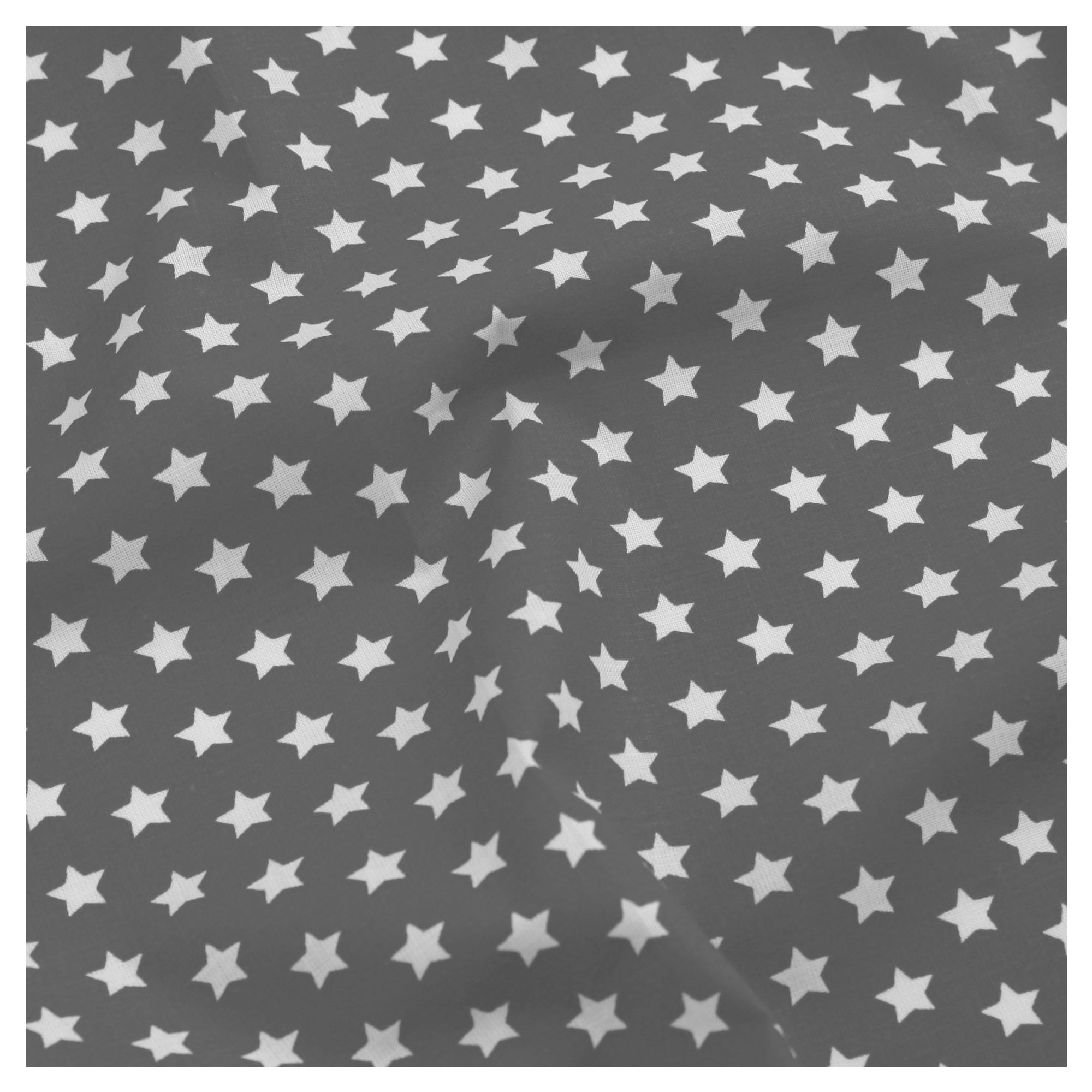 Stoff Meterware Sterne Weiß auf Grau