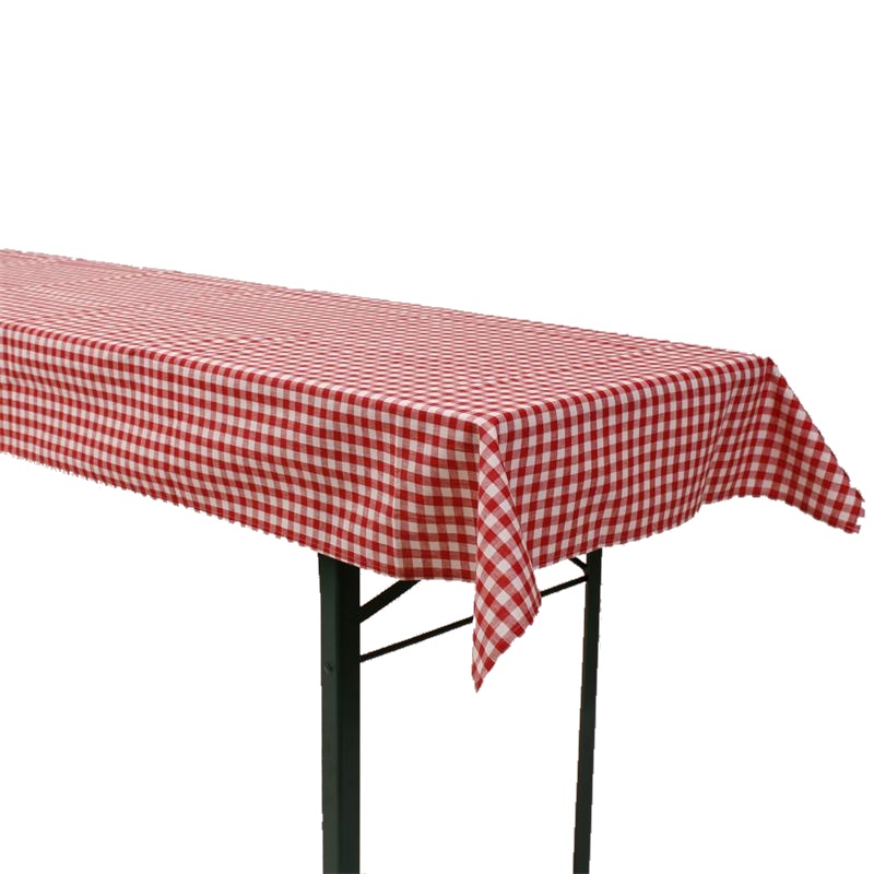 Biertisch Tischdecke Karo Baumwolle-Rot / 100x270 cm