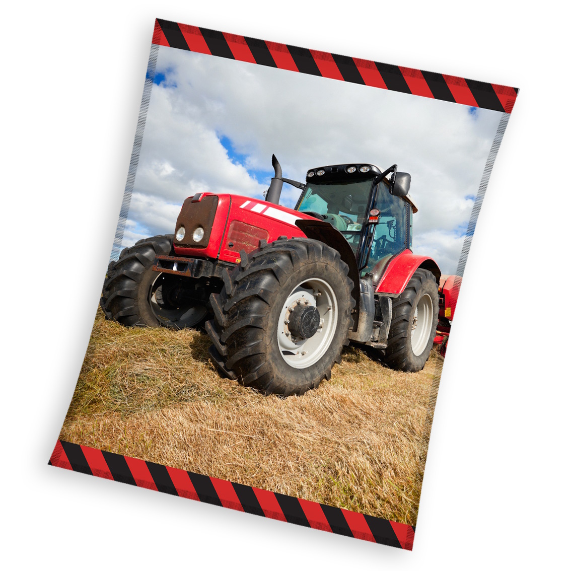 Kuscheldecke 130x170 cm Traktor Rot