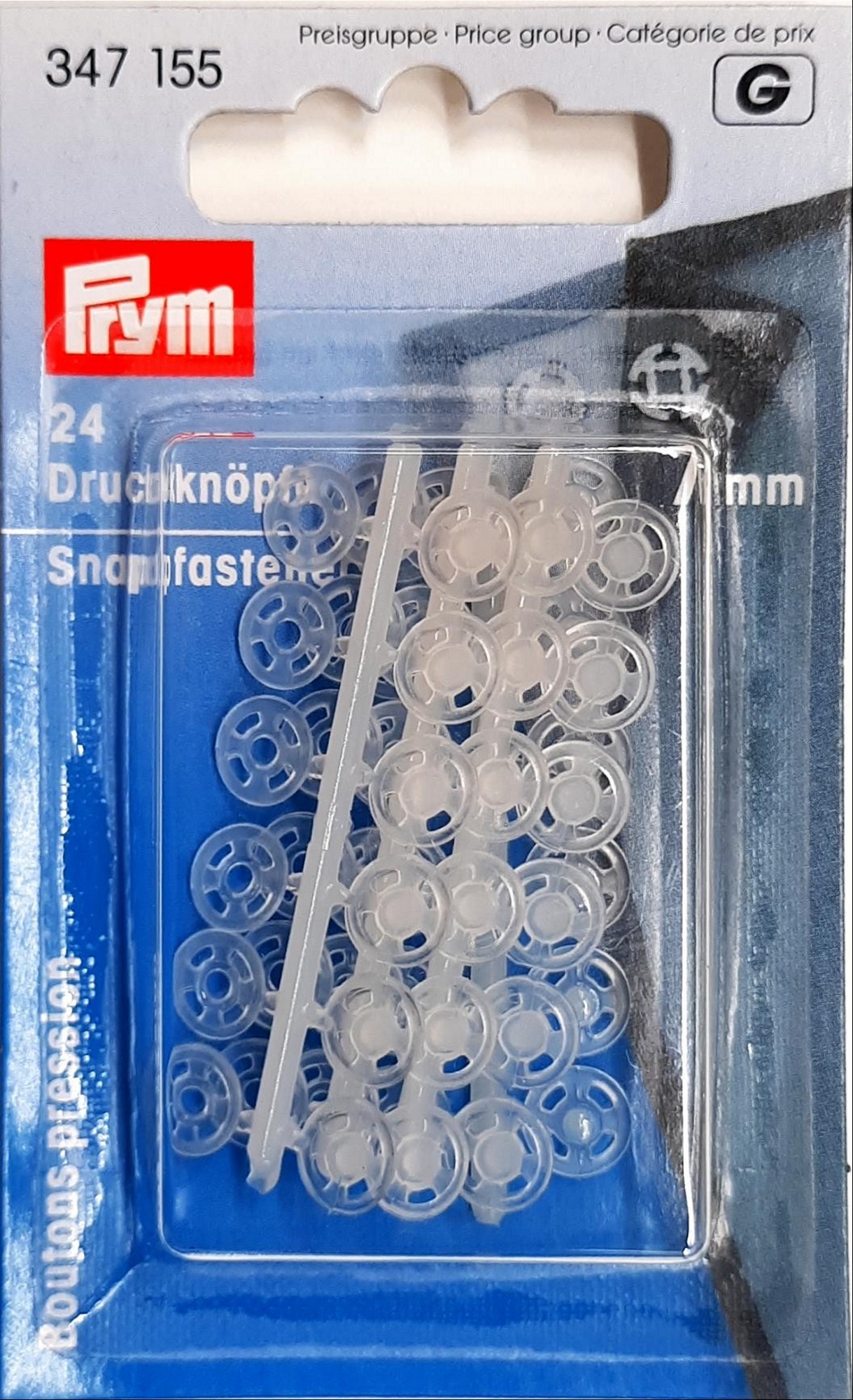 Annäh-Druckknöpfe KST 7 mm transparent
