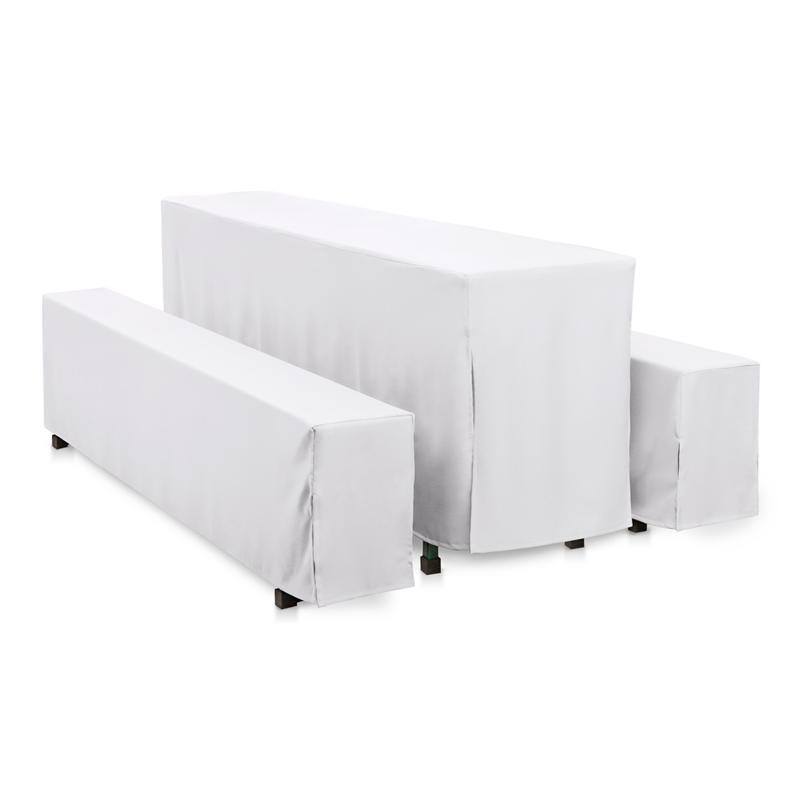 Hussen-Set Weiß bodenlang Linon-220x50+2x 220x25 cm