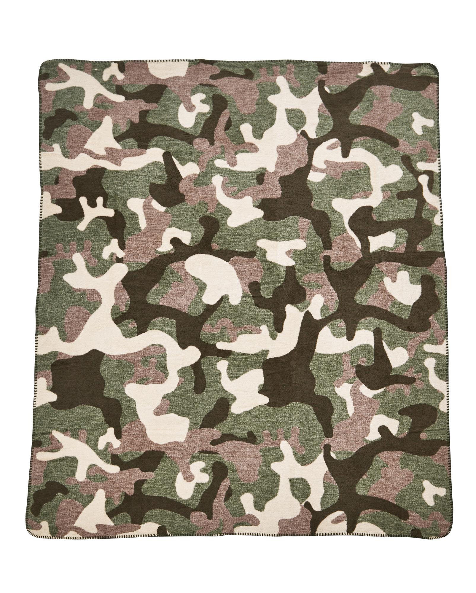Kuscheldecke Camouflage Braun 150x200 cm Baumwolle