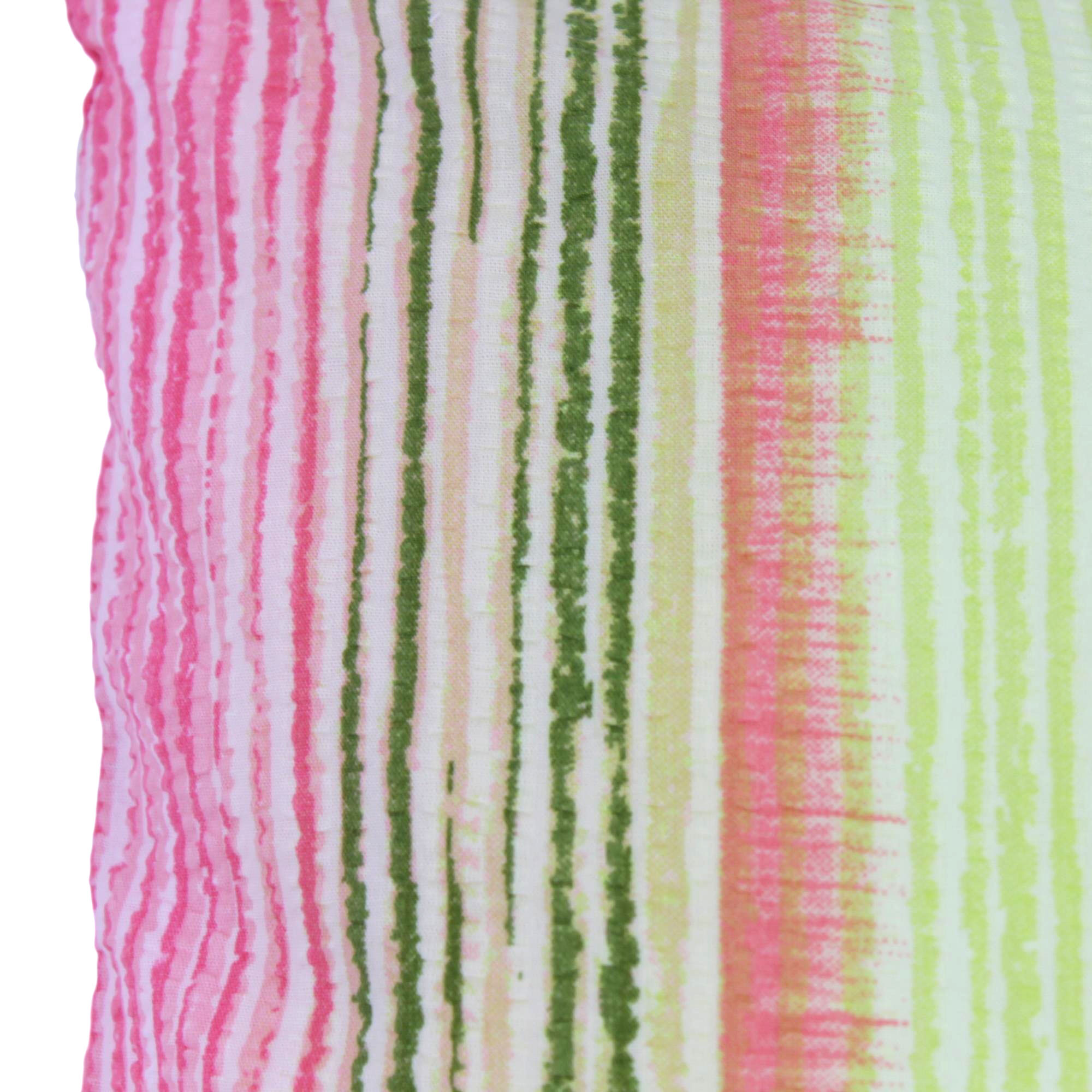 Seersucker Kissenbezug 40x40 cm Streifen Pink und Grün