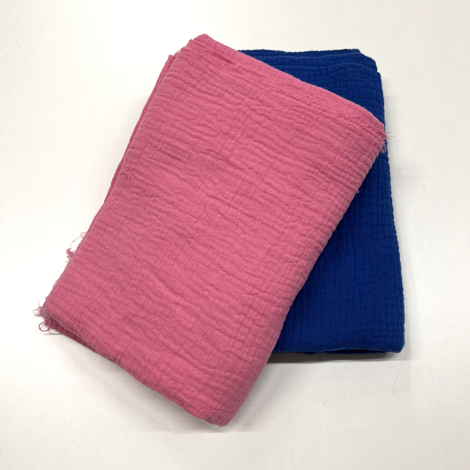 Stoffpaket 2m Musselin Uni Pink Kobalt