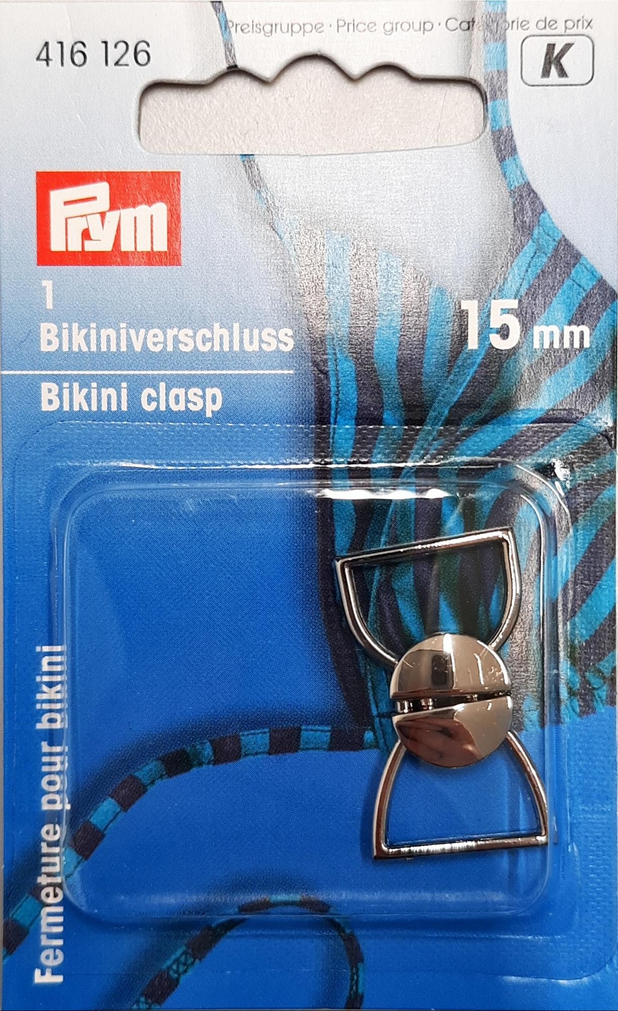 Bikini- und Gürtelverschlüsse MET 15 mm silberfarbig matt