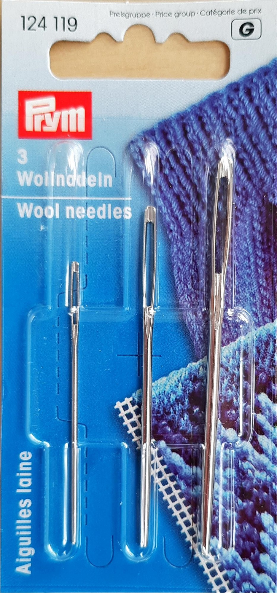 Woll-Nadel ohne Spitze ST 1,3,5 silberfarbig