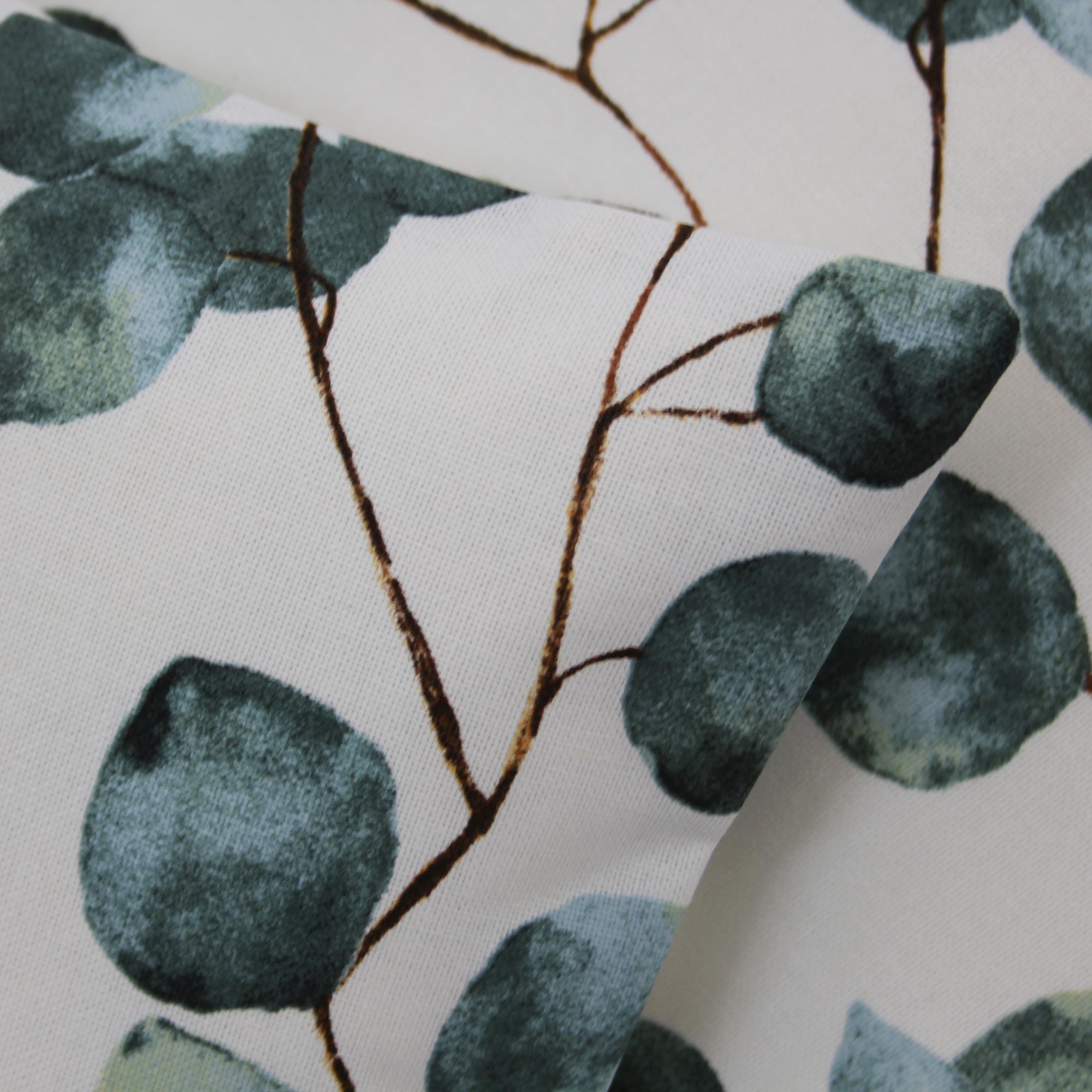 Kissenbezug 50x50 cm Eukalyptusblätter Half Panama