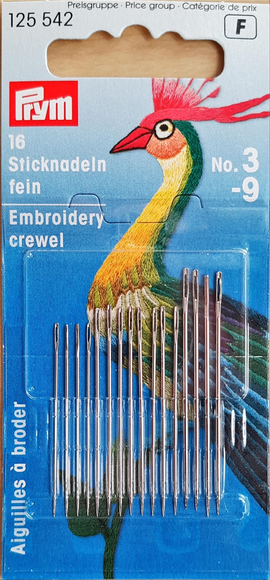 Crewelnadeln ST 3-9 silberfarbig/goldfarbig