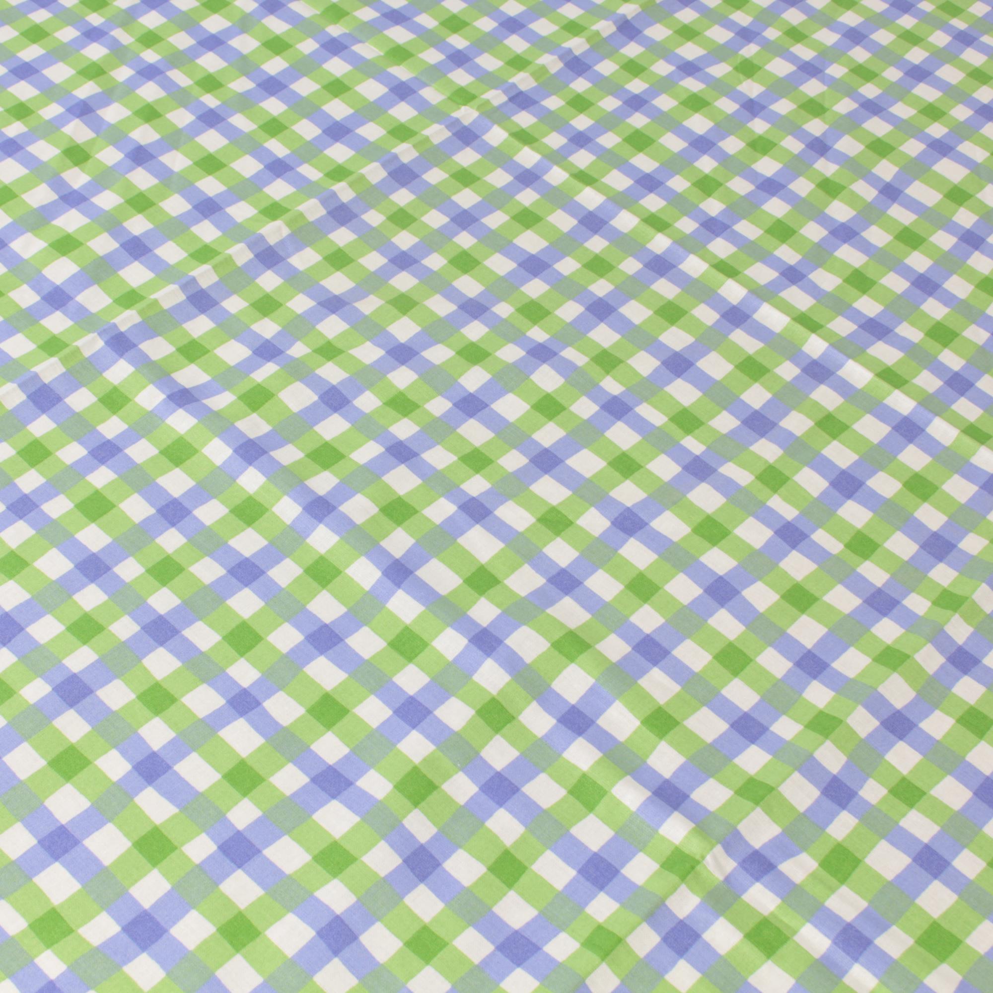 Outdoor Tischdecke 130x130 cm Karo Streifen Grün Blau