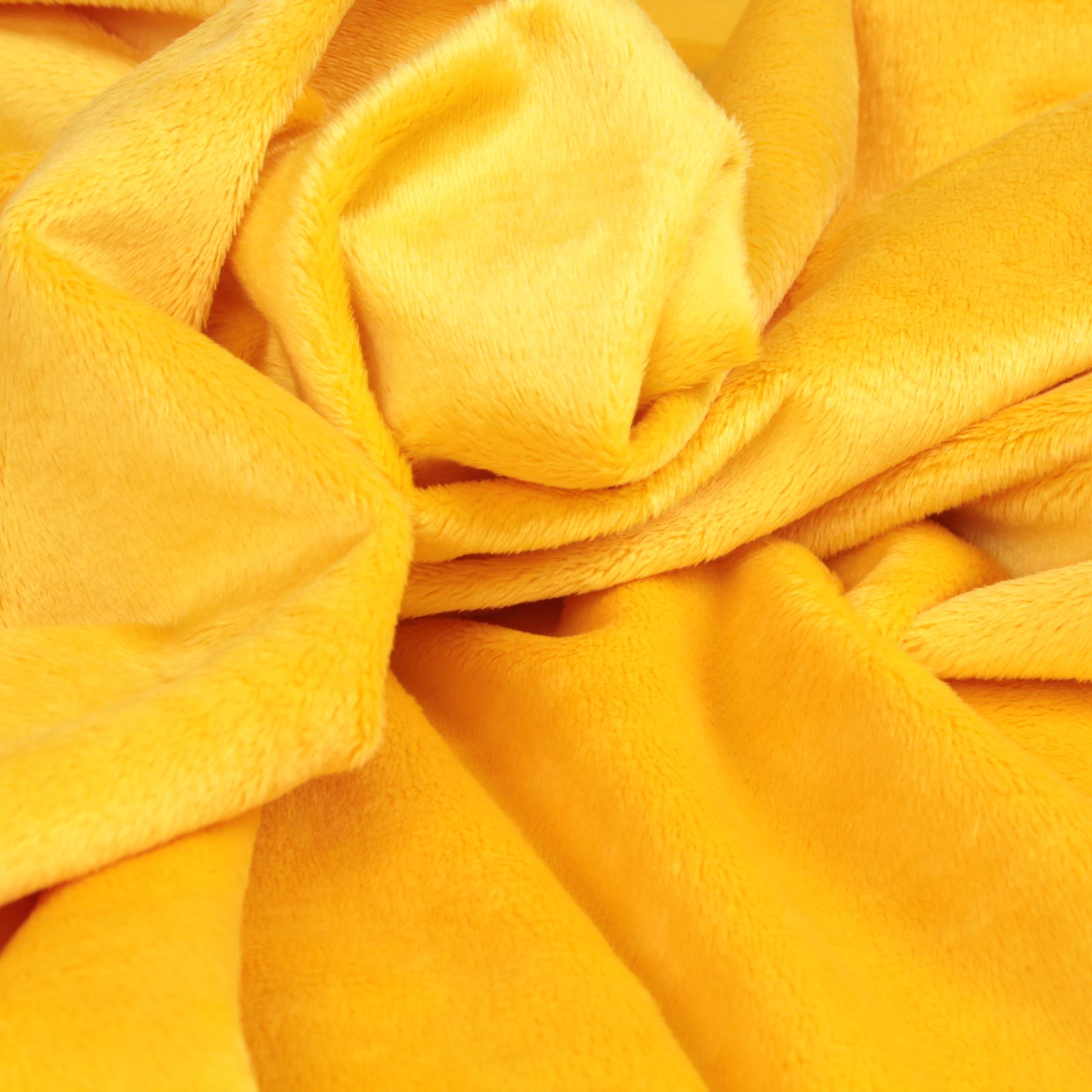 Stoff Meterware Fleece Gelb Polyester