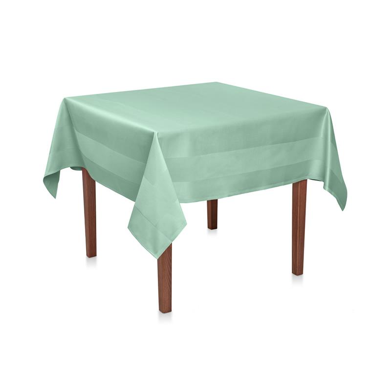 Damast Tischdecke Grün Atlaskante Baumwolle-130x190 cm
