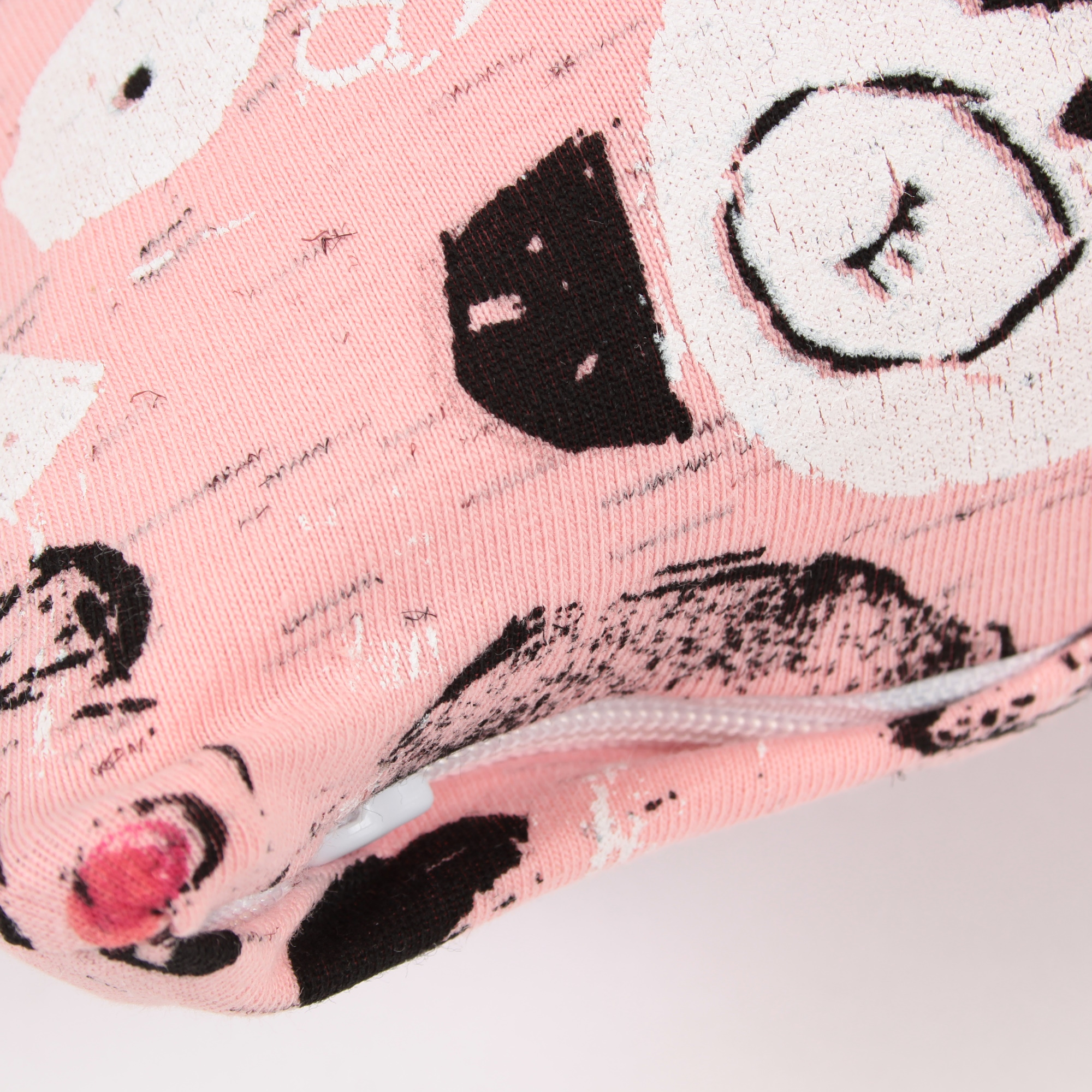 Kissenbezug 40x40 cm Panda Kopf Rosa Jersey