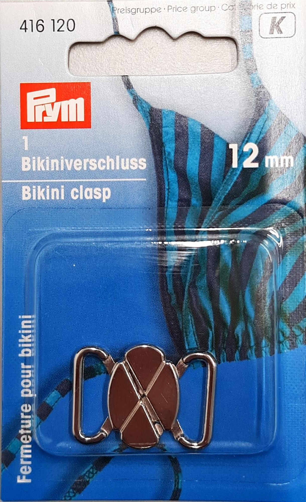 Bikini- und Gürtelverschlüsse MET 12 mm silberfarbig matt