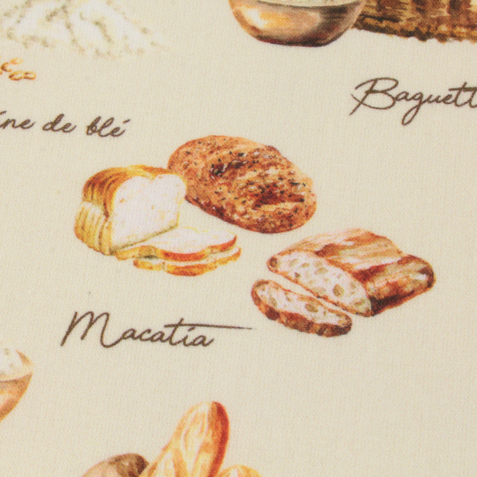 Stoff Meterware Bäckerei Brot Baguette Baumwolle