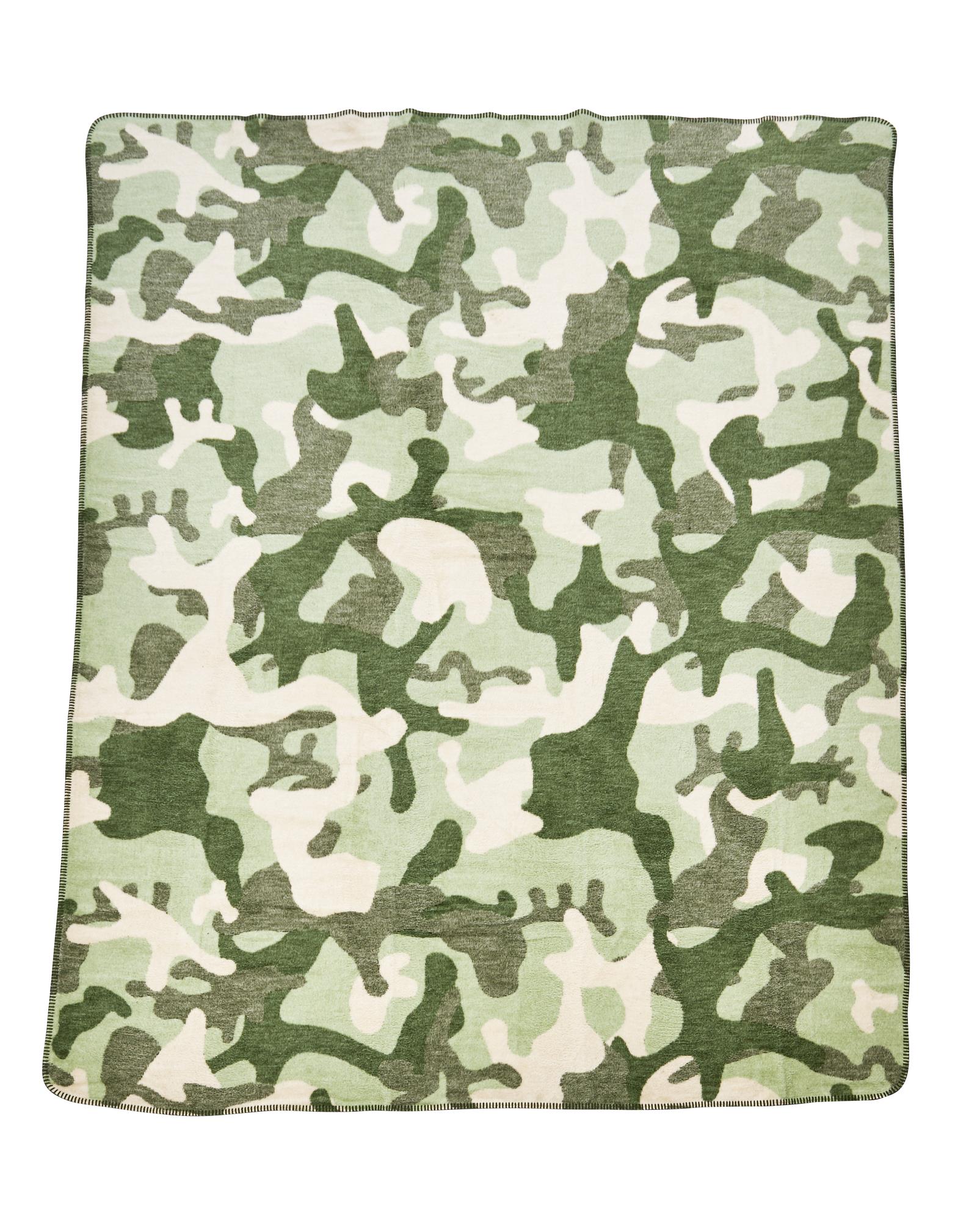 Kuscheldecke Camouflage Khaki 150x200 cm Baumwolle