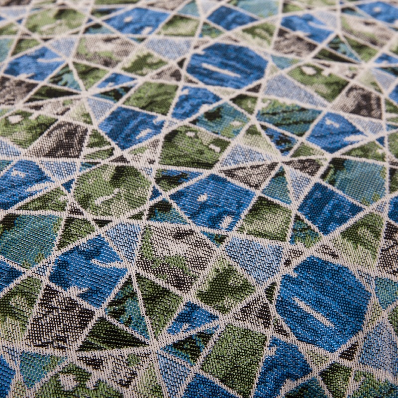 Komplettkissen 40x40 cm Mosaik Blau Grün