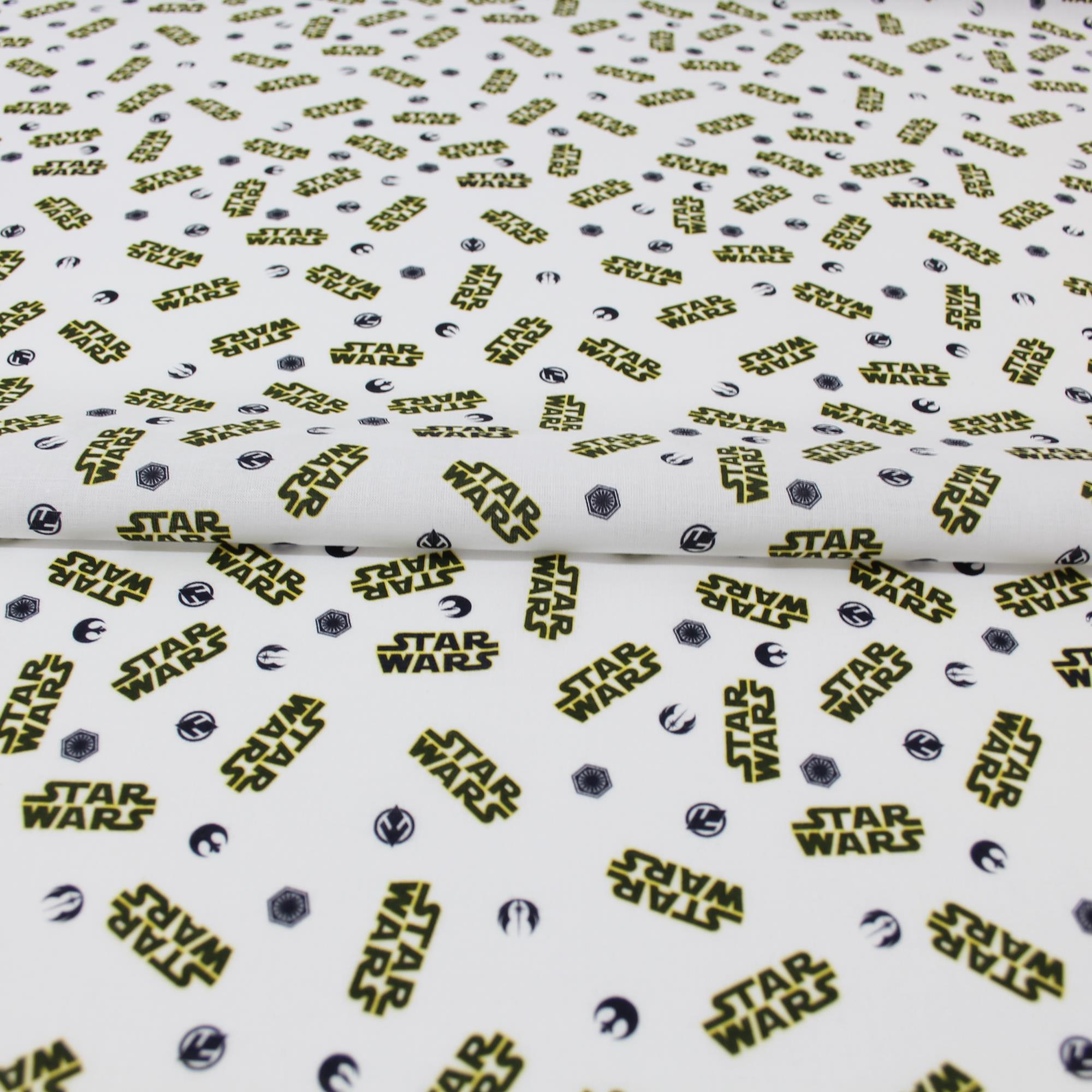 Stoff Meterware Star Wars Schriftzug Baumwolle