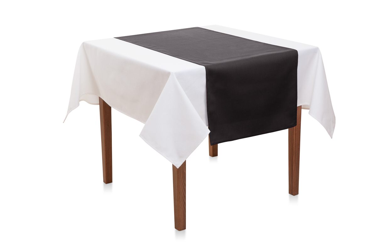 Tischläufer 45x145 cm Baumwolle Canvas-Schwarz